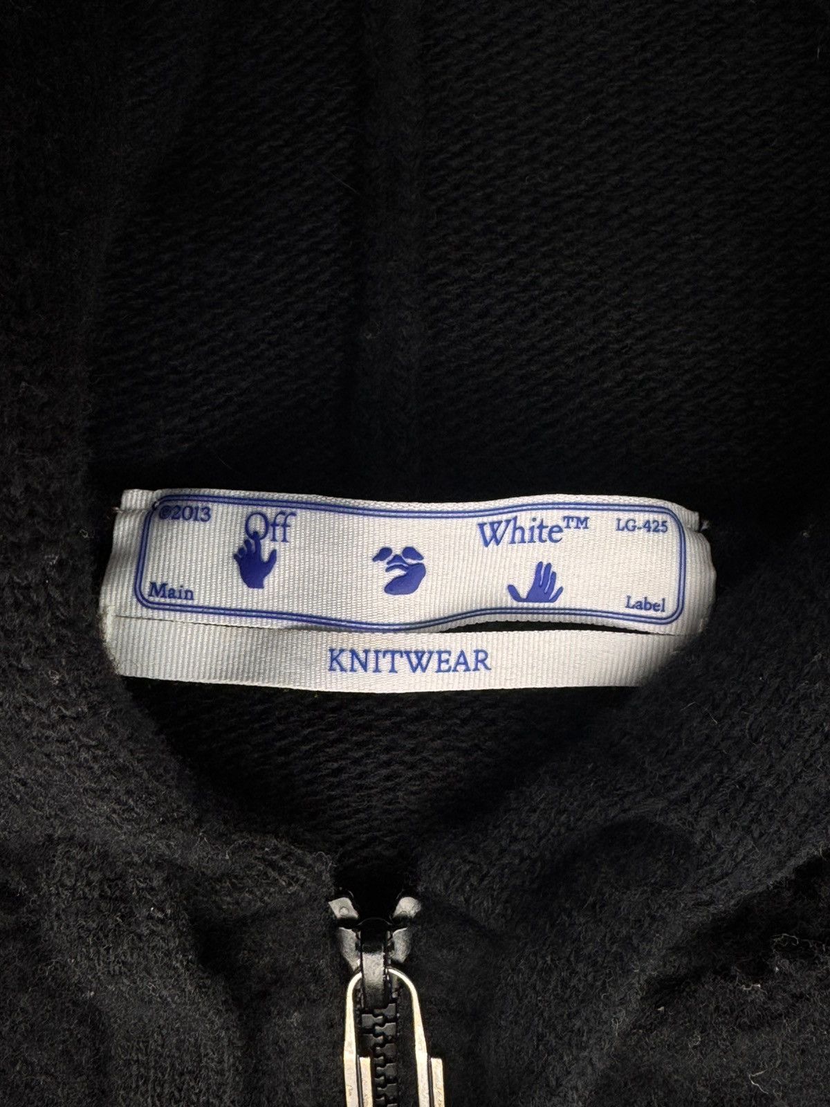 Off-White Off White Printed Brushed Mohair-Blend Zip-Up Hoodie Black Size US XL / EU 56 / 4 - 5 Thumbnail