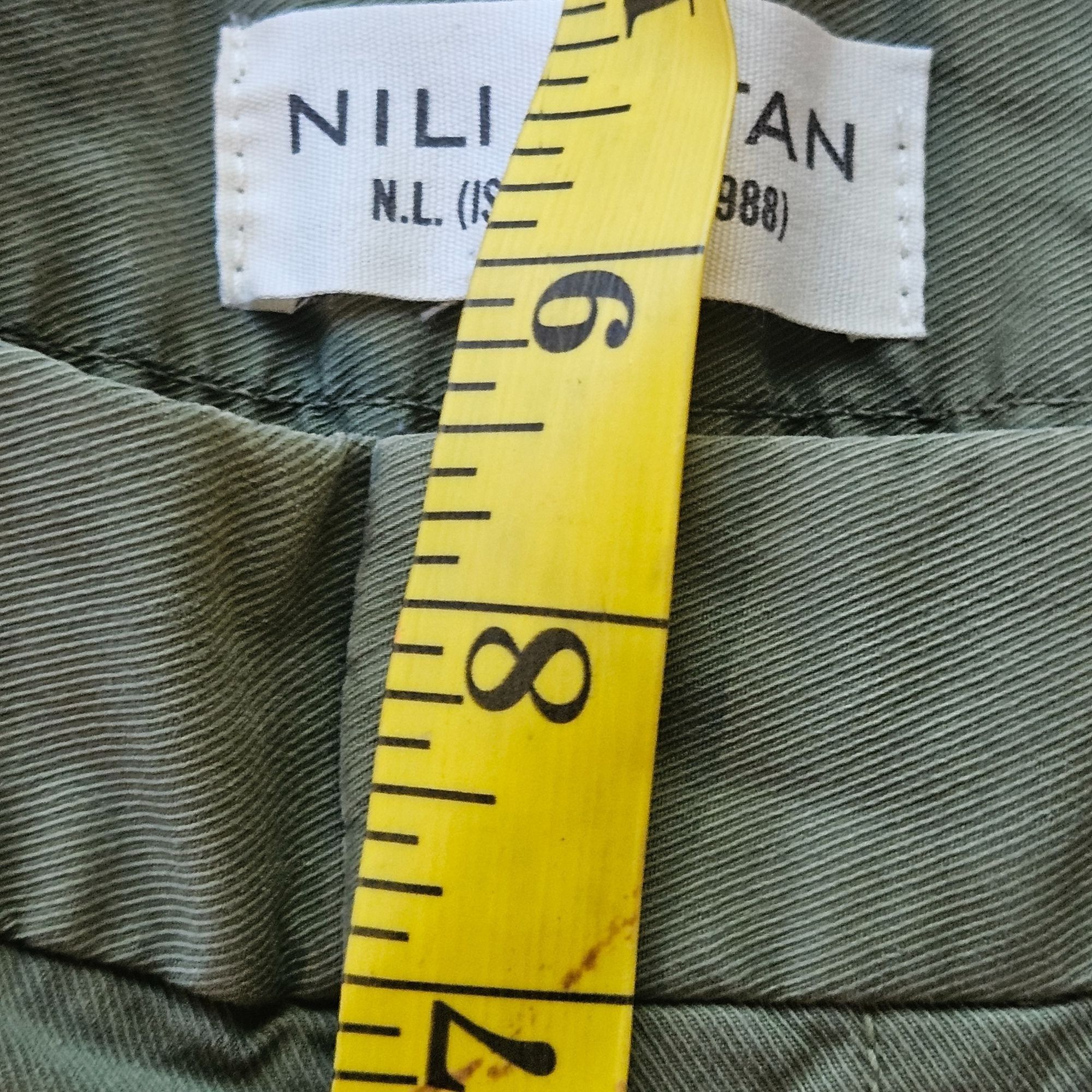 Nili Lotan Nili Lotan Women Olive Stripe Pant M Utility Tailored Parisi Size 28" / US 6 / IT 42 - 9 Thumbnail