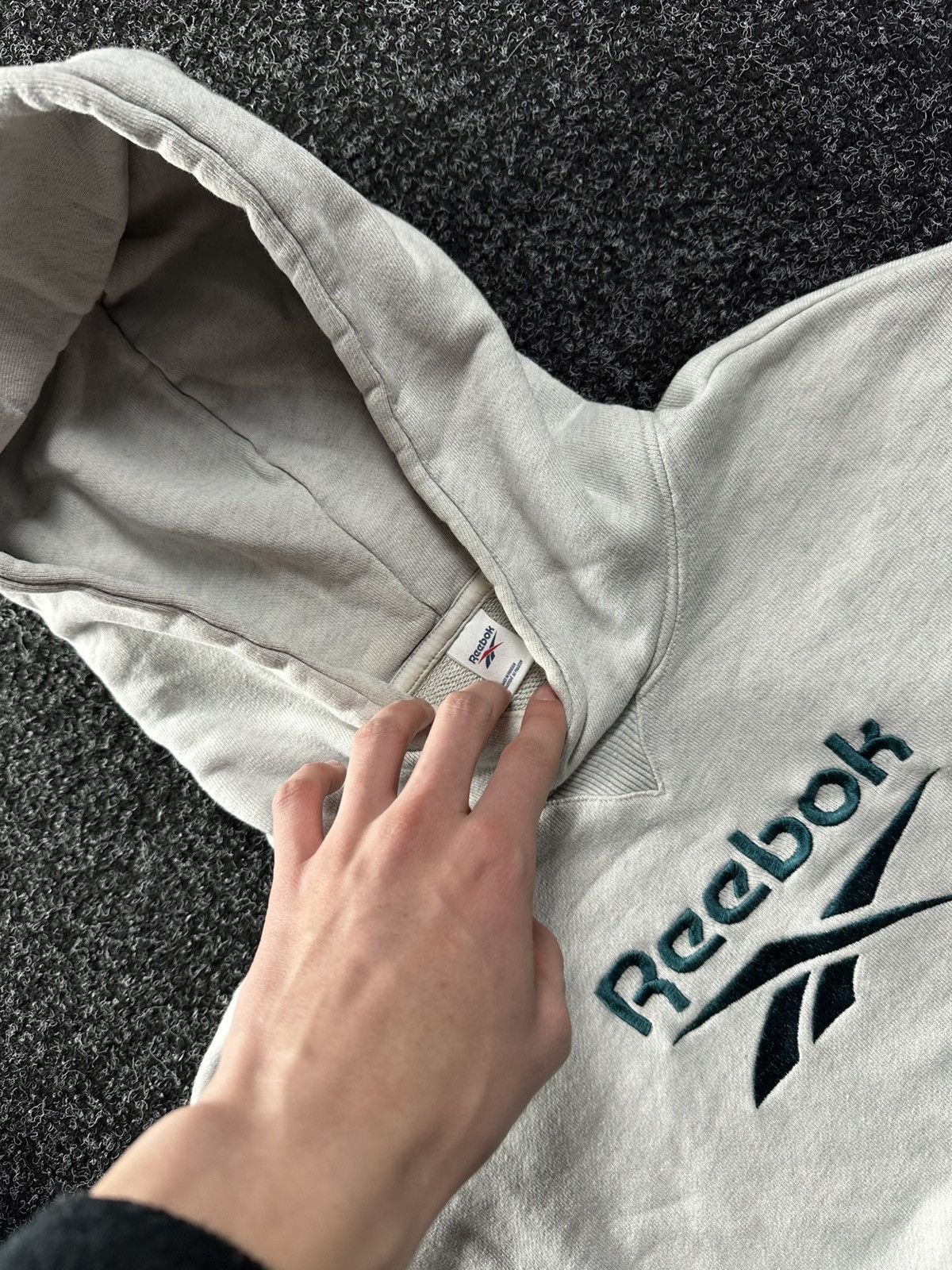 Reebok × Vintage 🚨 VINTAGE BOXY REBOOK HOODIE RARE Y2k BIG LOGO Size US S / EU 44-46 / 1 - 5 Thumbnail