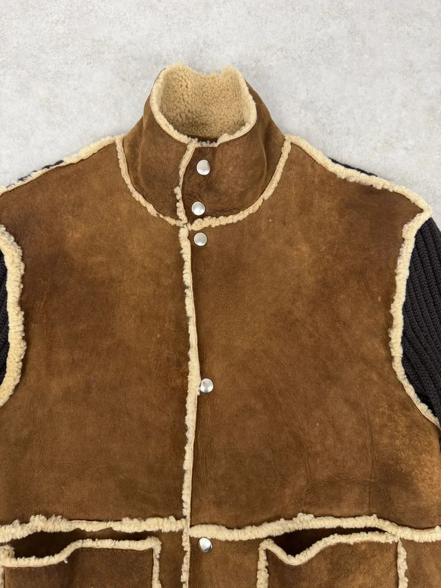Dolce & Gabbana 1990s Dolce & Gabbana Brown Shearling Wool Leather Jacket Size US M / EU 48-50 / 2 - 6 Thumbnail