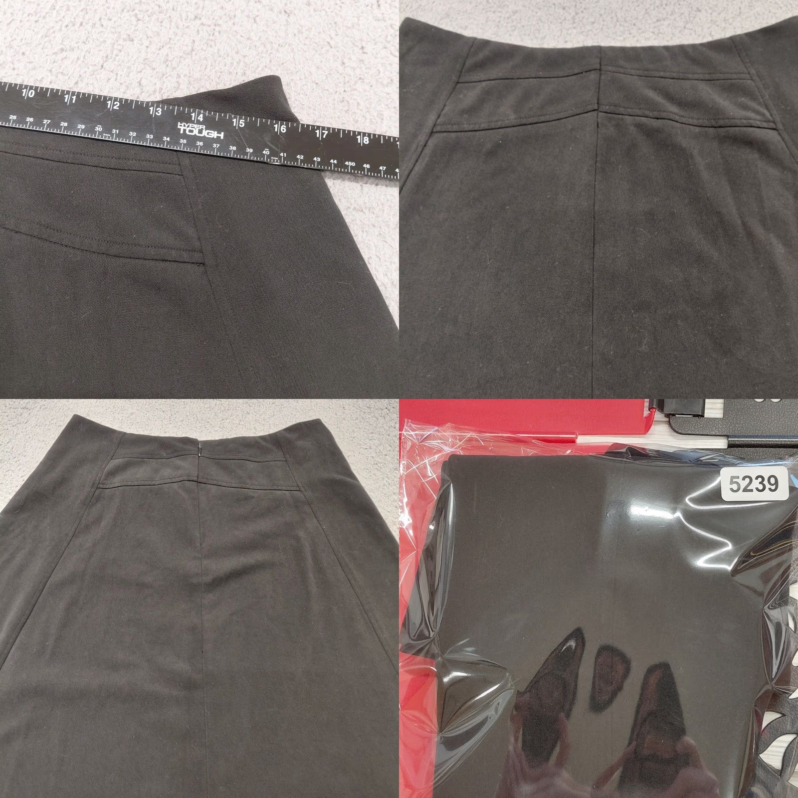 Vintage REQ Skirt Women Size 8 Black Flare Zipper Waist Knee Length Basic Classic Midi Flare 90s Womens Size 30" / US 8 / IT 44 - 8 Thumbnail