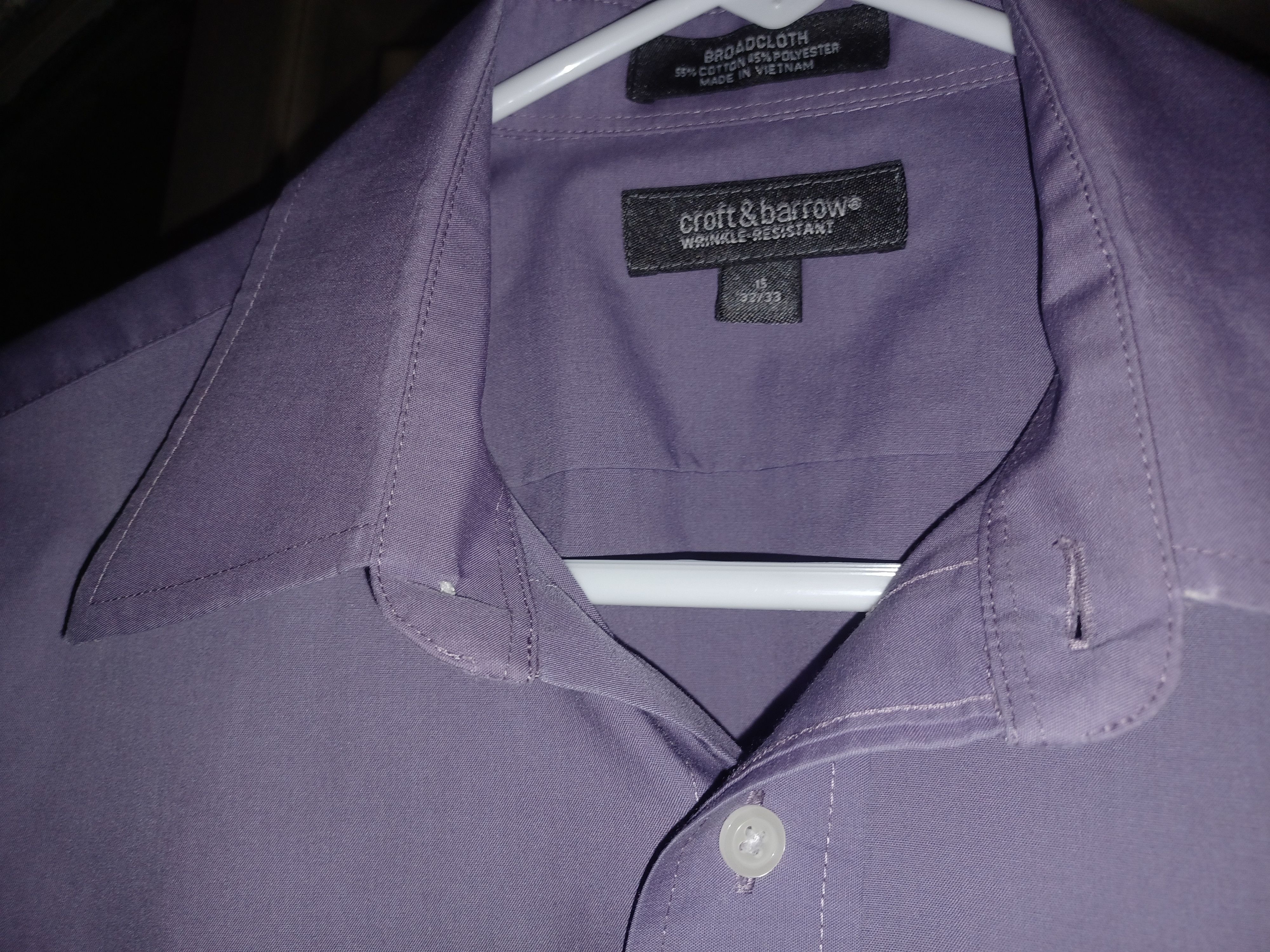 Croft & Barrow Croft & Barrow Men's Button-Up Shirt 15 32/33 Med Purple Size US M / EU 48-50 / 2 - 3 Thumbnail