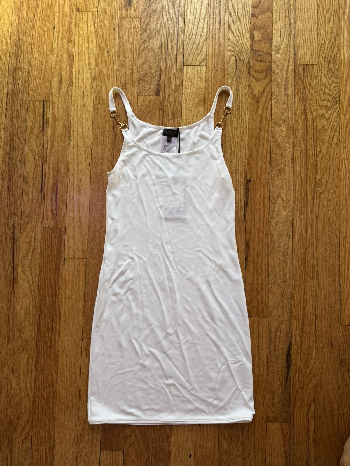 Gucci Viscose Crêpe Jersey Dress W Horsebits in White, Women's (Size M)