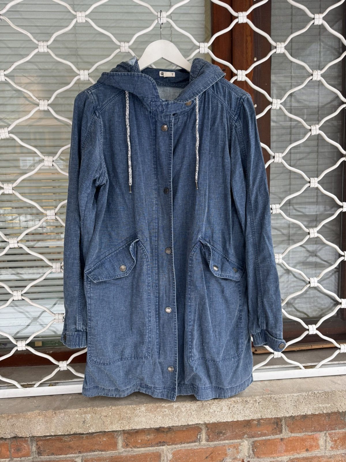 Vintage ROXY Denim Hooded Parka Jacket – Y2K 2000s L Size L / US 10 / IT 46 - 2 Thumbnail