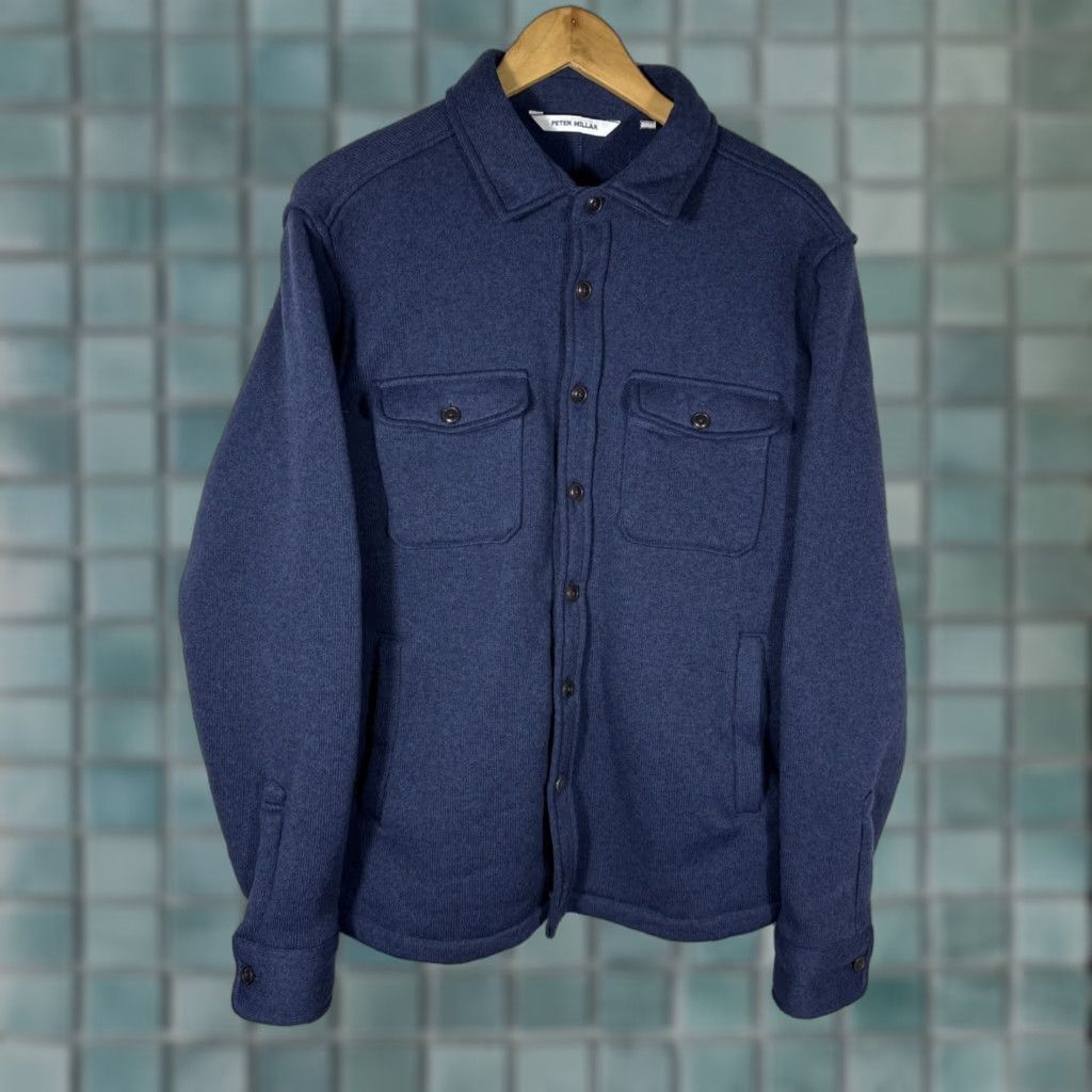 Peter Millar Peter Millar Shirt Jacket Navy Blue Ribbed L Regular Steady Teton MF22K62 Mens Size US L / EU 52-54 / 3 - 1 Thumbnail