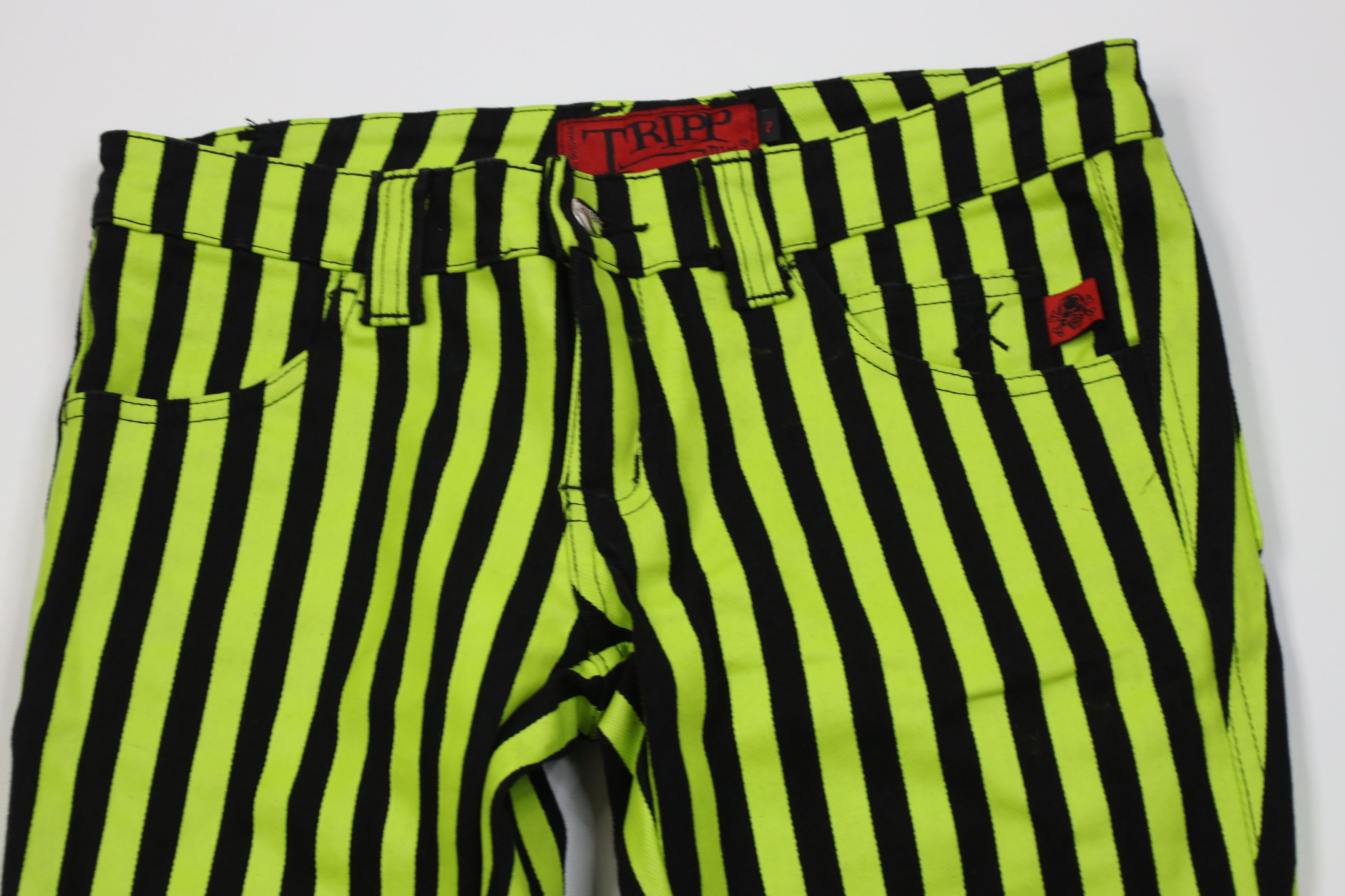 Vintage Vintage 90s Y2K Tripp NYC Striped Skinny Leg Jeans Stretch Size 28" / US 6 / IT 42 - 2 Thumbnail