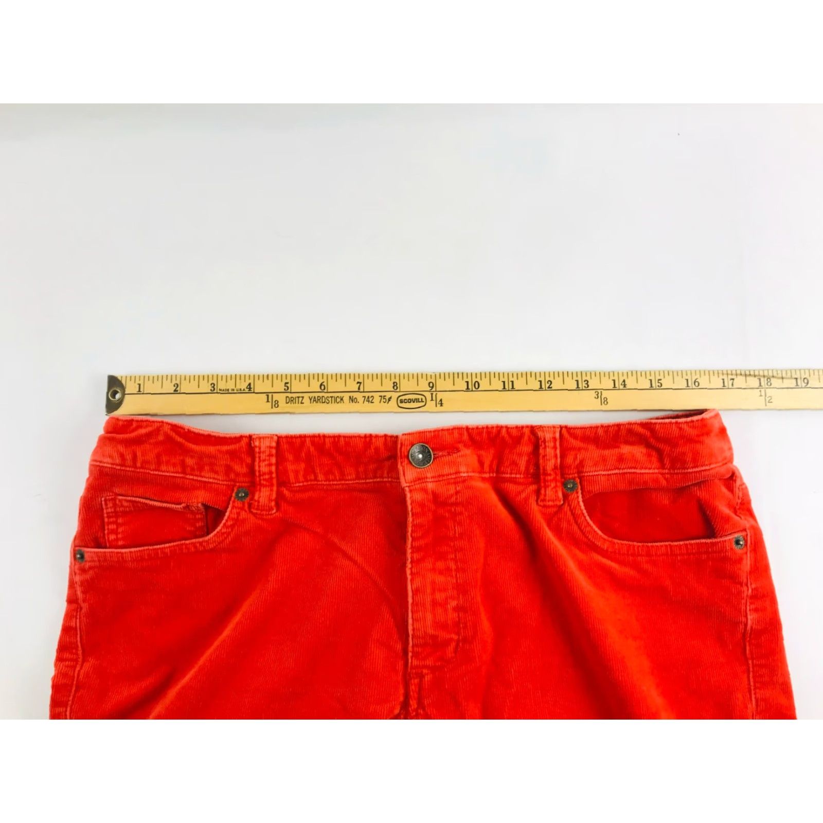 Merona Merona Fit 2 Jeans Womens Size 12 Orange Corduroy Stretch Hemmed 29" Regular Straight pants Womens 12 Orange Corduroy Stretch 29" Hemmed Size 34" / US 12 / IT 48 - 4 Thumbnail