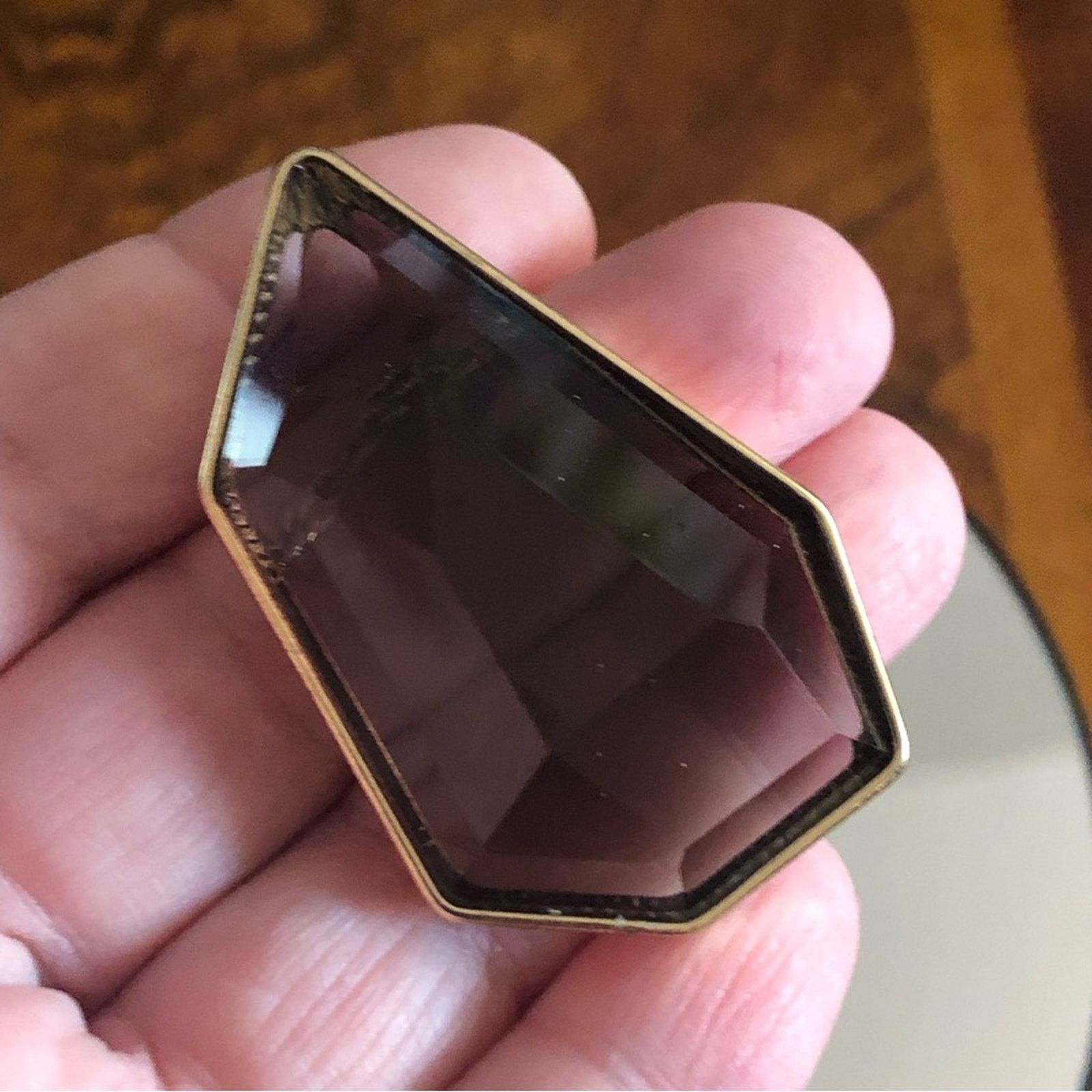 Jewelry Geometric faceted smoky topaz lucite necklace Size ONE SIZE - 3 Thumbnail