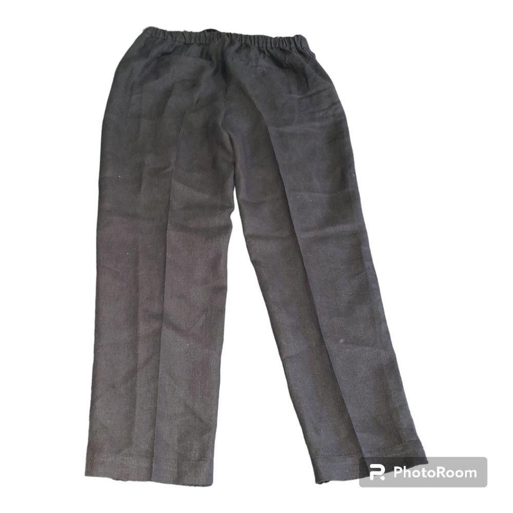 Chicos CT689 Chico's Ladies Black Linen Drawstring Pant 10T Size 32" / US 10 / IT 46 - 2 Thumbnail