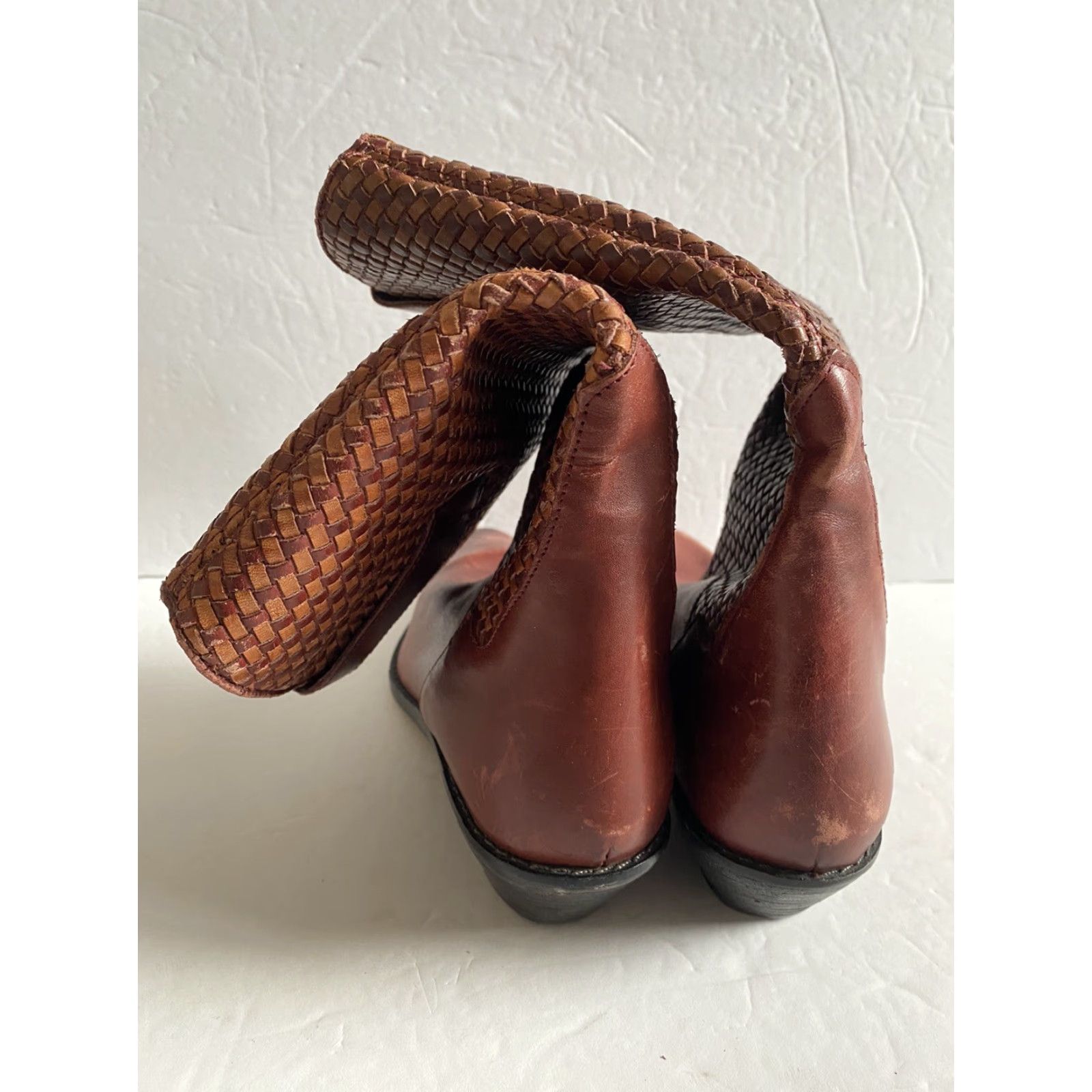 Vintage Dingo Boots Womens 7M Brown Woven 12-18293 Pull On Size US 7 / IT 37 - 6 Thumbnail