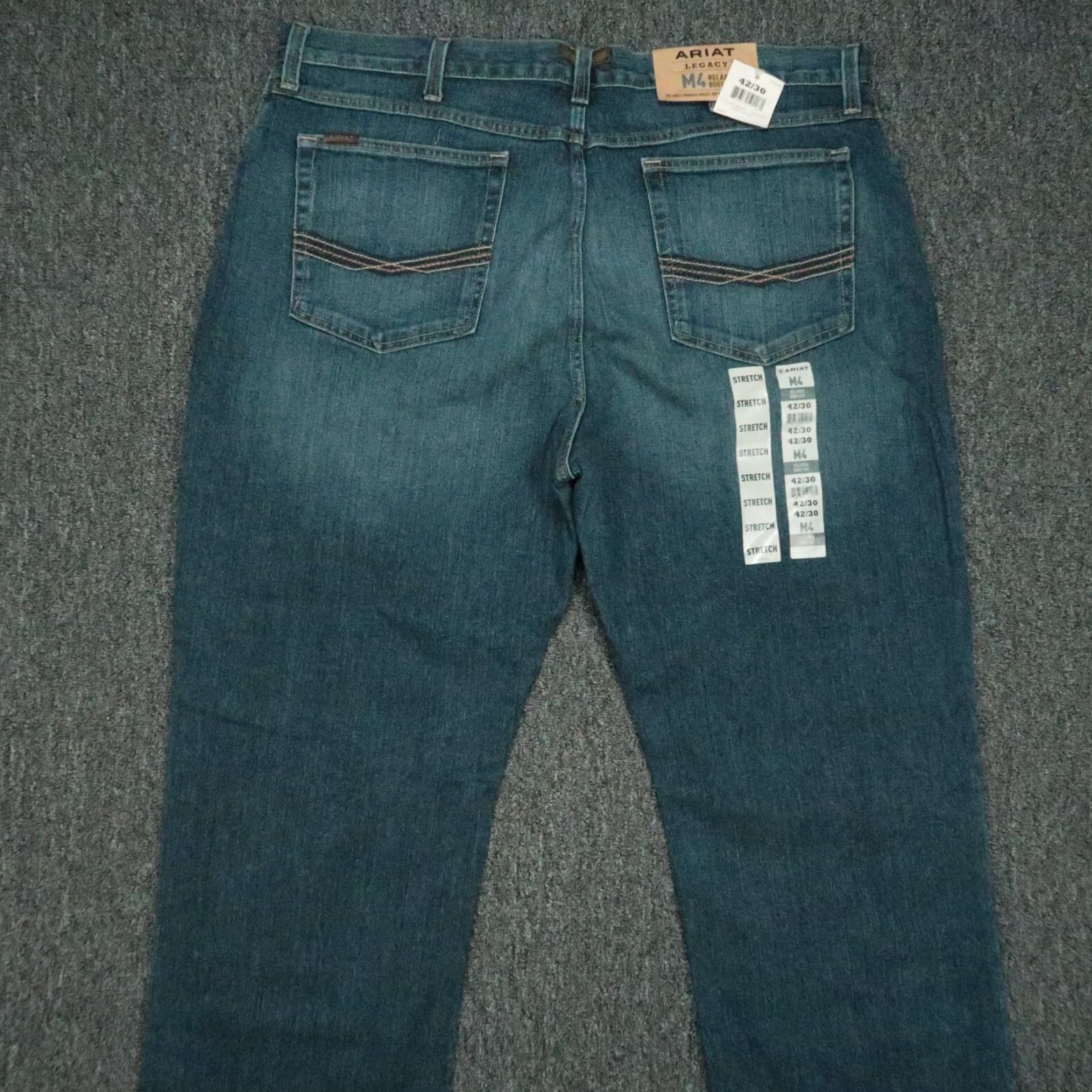 Ariat Ariat Jeans Mens 42x30 Blue M4 Relaxed Boot Cut Workwear Kilroy Medium Wash NWT Size US 42 / EU 58 - 4 Thumbnail