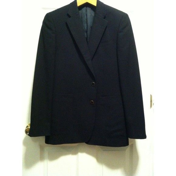 Jaeger JAEGER MEN'S BLACK 100%WOOL SPORT COAT JACKET BLAZER 40R Size 40R - 2 Thumbnail