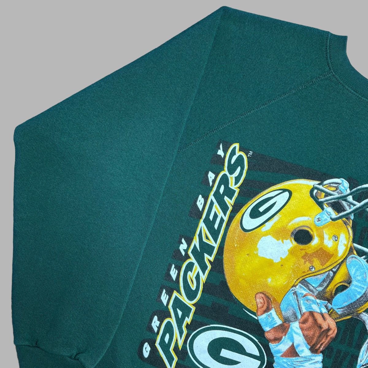 NFL × Vintage Vtg 1995 NFL Green Bay Packers Helmet Spell Out Sweatshirt Size US L / EU 52-54 / 3 - 14 Thumbnail