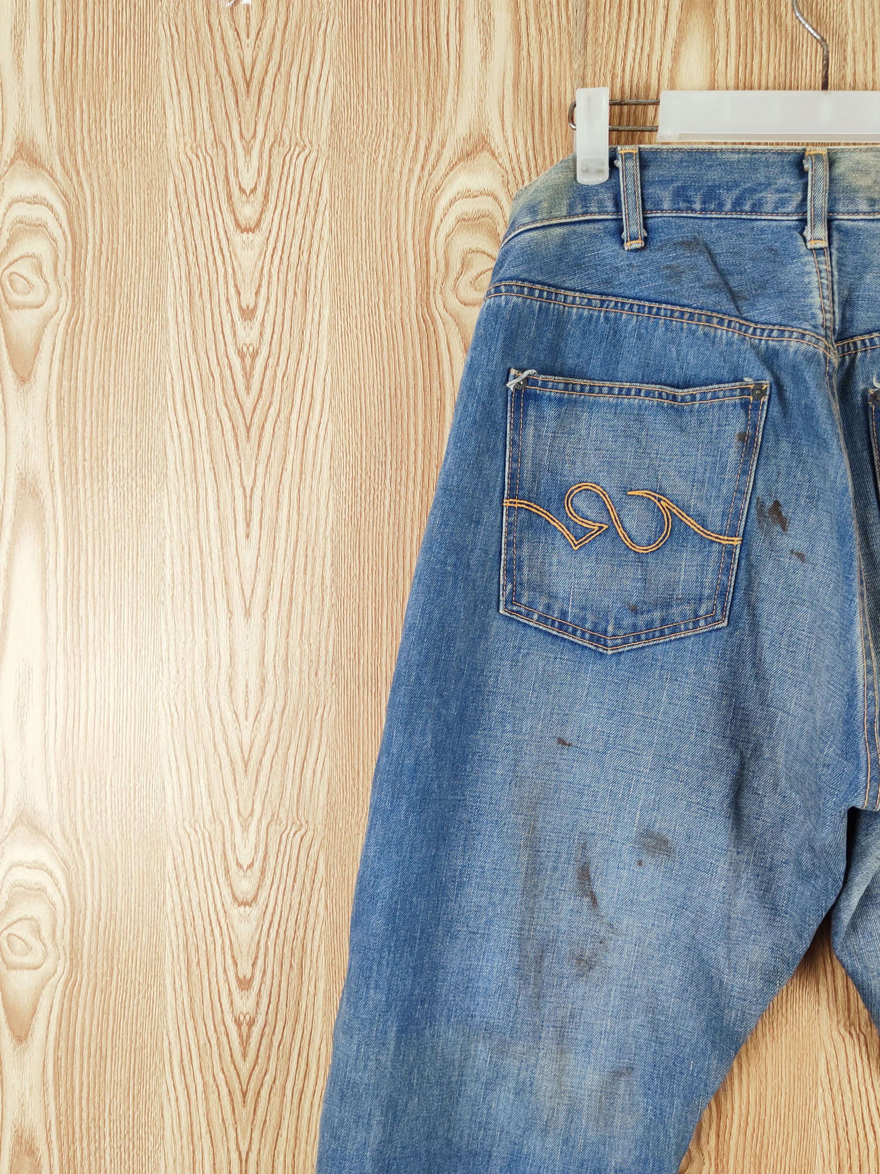 Japanese Brand Grimie Blue Distressed Ripped selvedge denim vintage #W648 Size US 36 / EU 52 - 8 Thumbnail