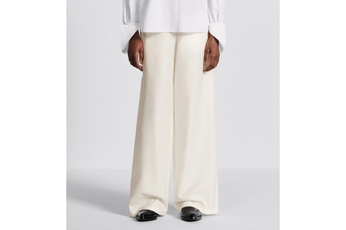 Dior o1bcso1str0225 Flared Pants in Ecru Size 26" / US 2 / IT 38 - 6 Thumbnail