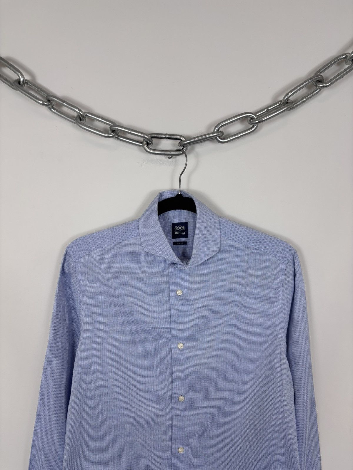 Boggi Boggi Milano Men’s Slim Fit Royal Oxford Button Up Shirt Size US S / EU 44-46 / 1 - 2 Thumbnail