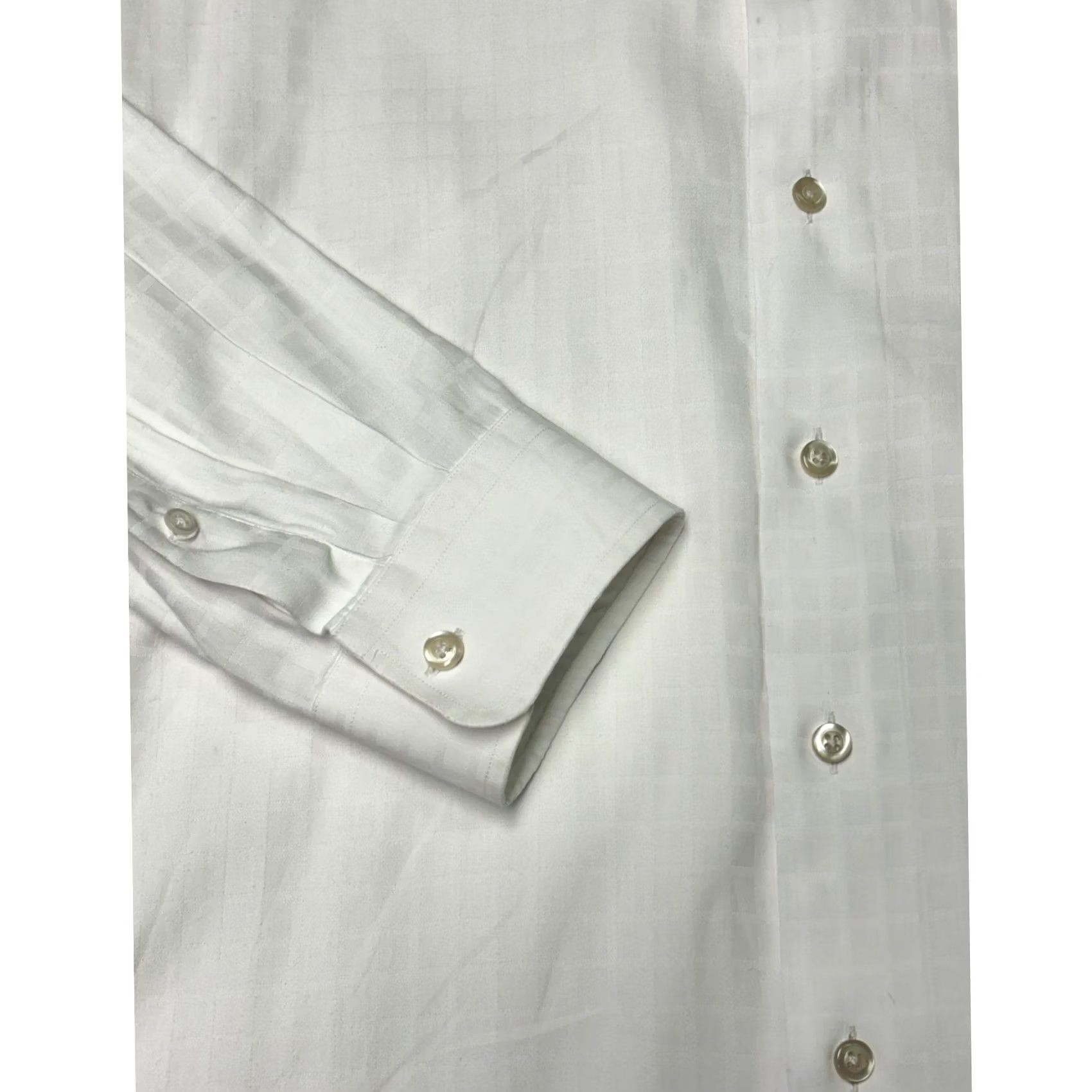 Vintage Paul Fredrick Dress Shirt Mens 17 1/2 33 White Fine Stripe Long Sleeve Blend Size 48R - 4 Thumbnail