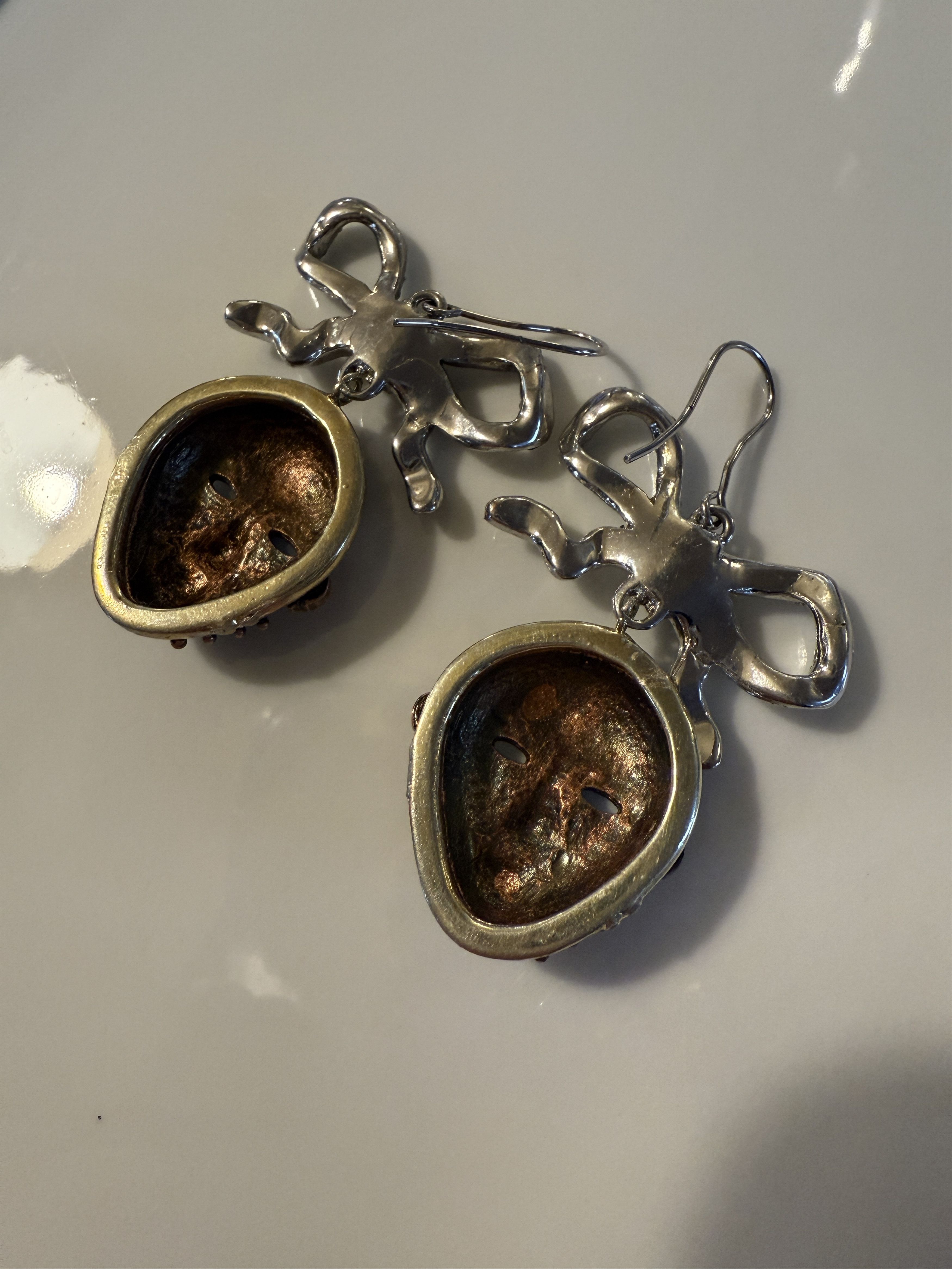 Vivienne Westwood Ornate Vintage African Mask Earrings w/ Hands and Ribbon Size ONE SIZE - 2 Thumbnail