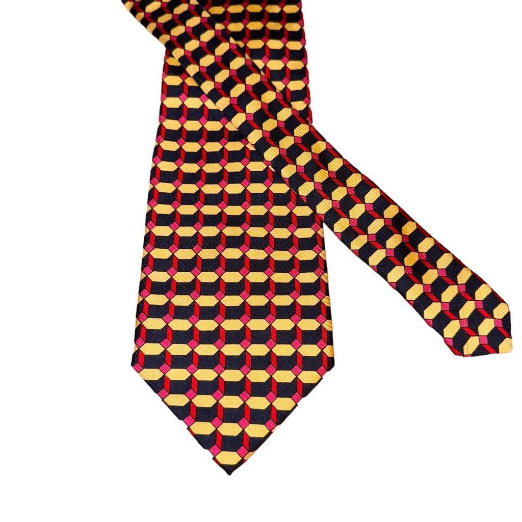 Bullock & Jones Bullock & Jones Geometic 100% Silk Handmade in Italy Tie Size ONE SIZE - 1 Thumbnail