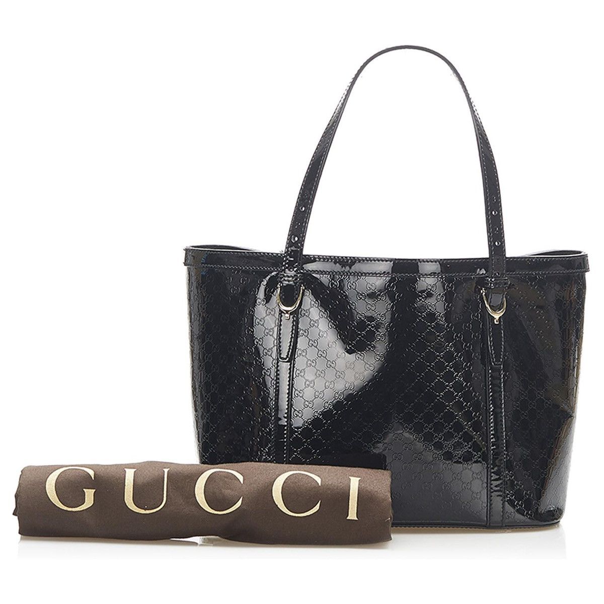 Gucci Gucci Nice Tote Microguccissima Patent Small Black Size ONE SIZE - 15 Thumbnail