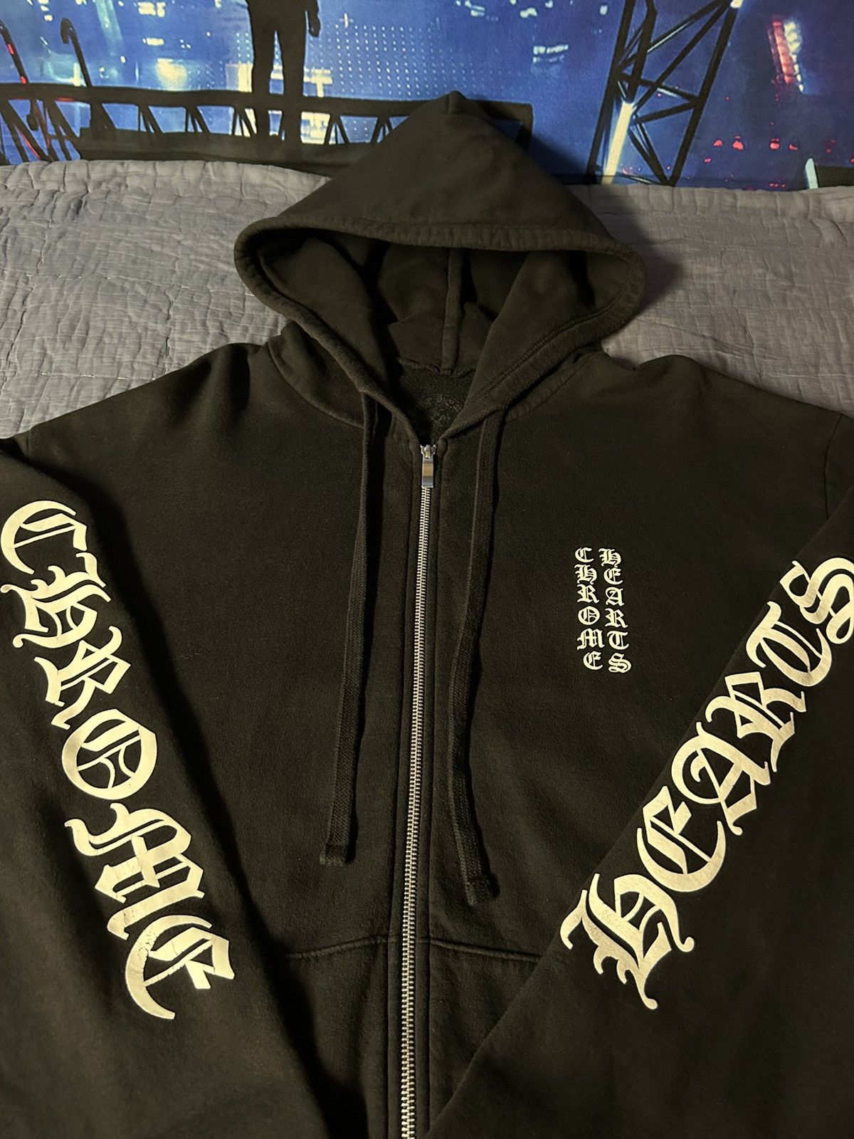 Chrome Hearts Vertical Script Zip Hoodie