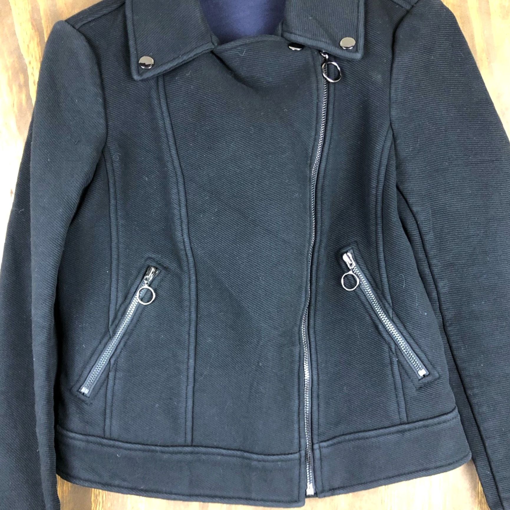 Ann Taylor Ann Taylor LOFT Womens Jacket Black Dark Academia Momcore Bikercore Size 2 Size XS / US 0-2 / IT 36-38 - 5 Thumbnail