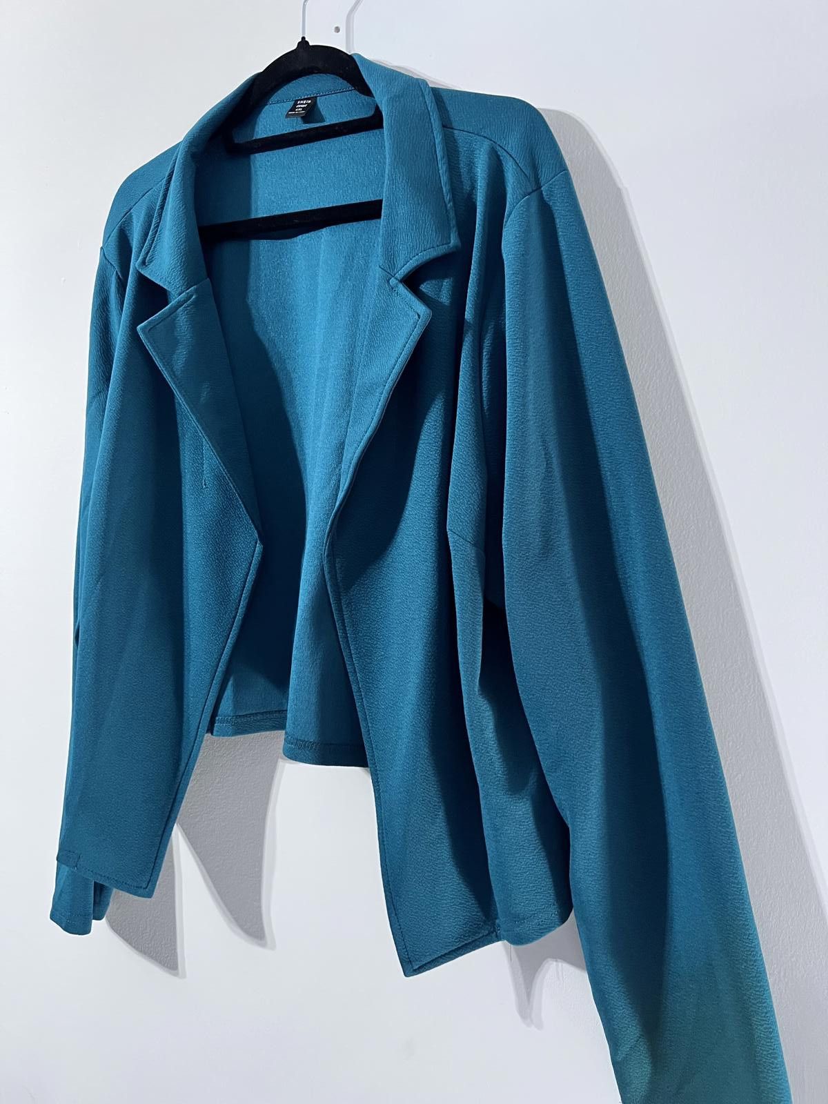 Shein Shein Curve Teal Open Blazer Jacket – Size 4XL Size 4XL / US 24-26 - 3 Thumbnail