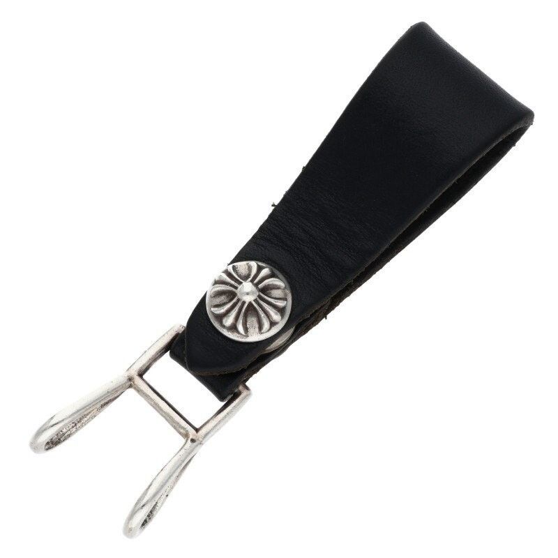 Chrome Hearts Leather Belt Loop Cross Ball Button