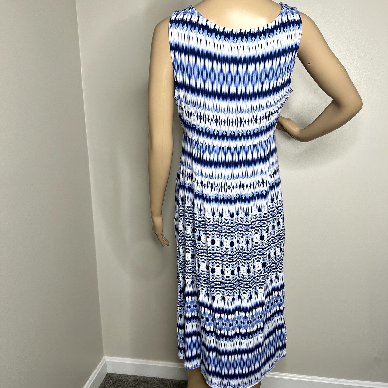 Other St John's Bay Blue Striped Patterned Tank Dress Size L / US 10 / IT 46 - 3 Thumbnail