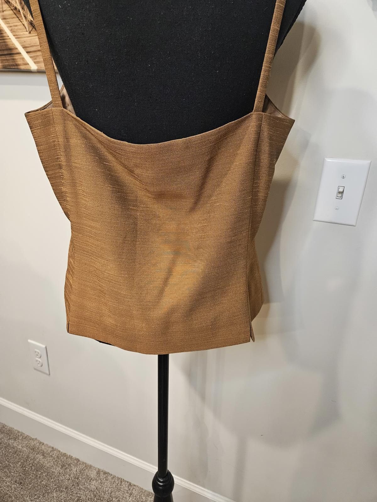 Designer Doncaster Brown Camisole Top #445 Size M / US 6-8 / IT 42-44 - 3 Thumbnail