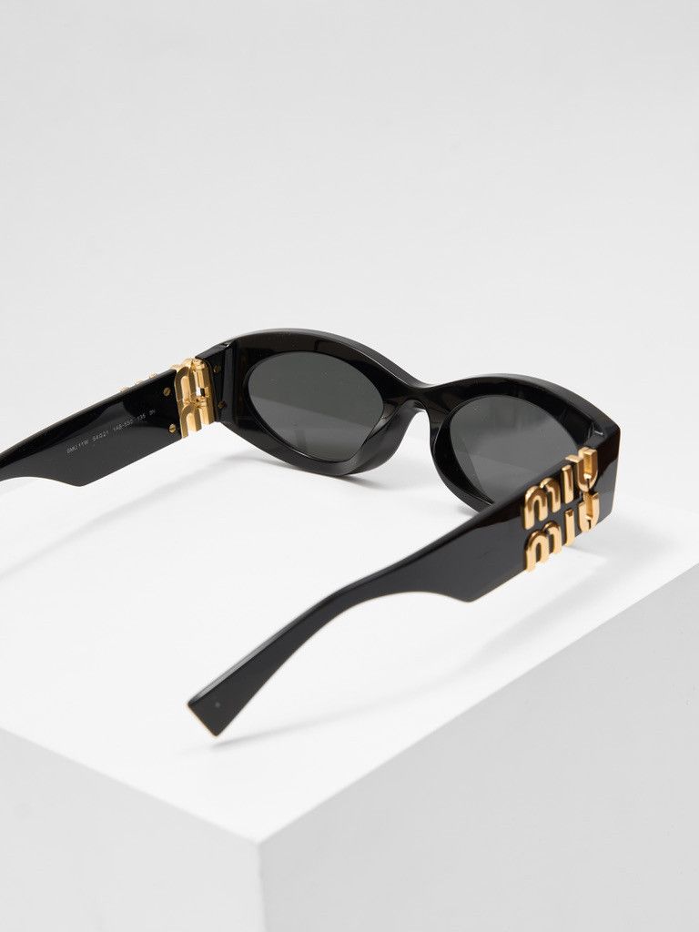 Miu Miu MIU MIU MU 11WS 1AB5S0 Glimpse Sunglasses BLACK Size ONE SIZE - 8 Thumbnail