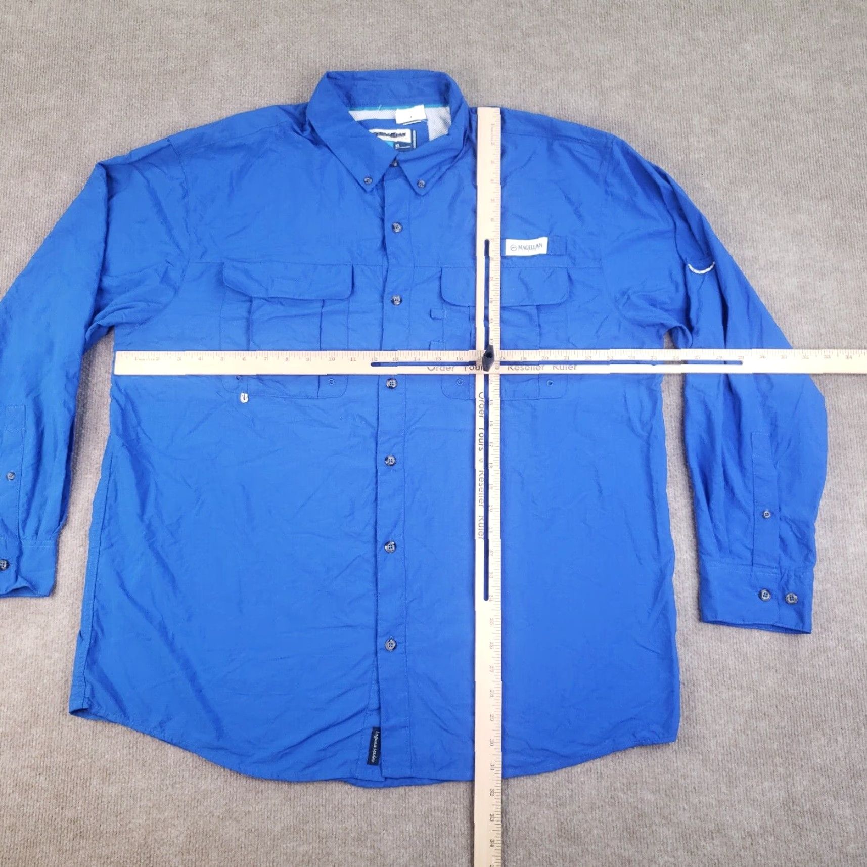 Vintage Magellan Shirt Mens XL Blue Button Up Angler Fit Vented Fishing Lightweight Size US XL / EU 56 / 4 - 2 Thumbnail
