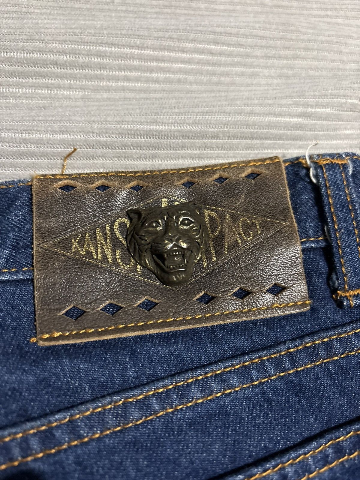 Kansai Yamamoto 90s Kansai Impact Dragon Tiger Embroidery Jeans Y2k Vintage Size US 28 / EU 44 - 6 Thumbnail