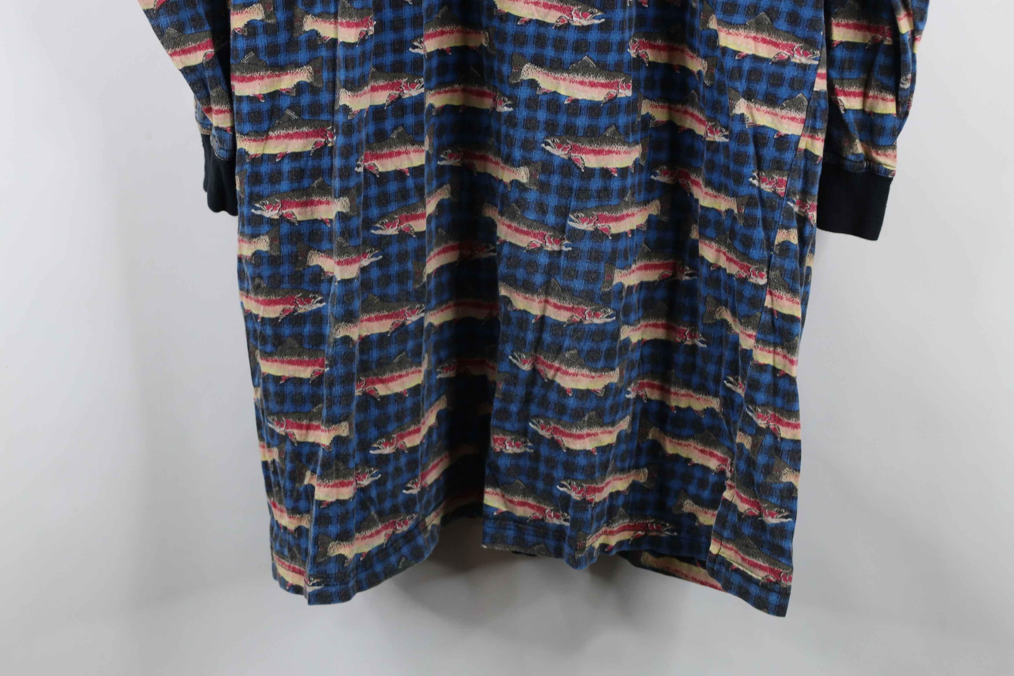 Vintage Vintage 90s Streetwear All Over Print Collared Sleep Shirt Size US M / EU 48-50 / 2 - 13 Thumbnail
