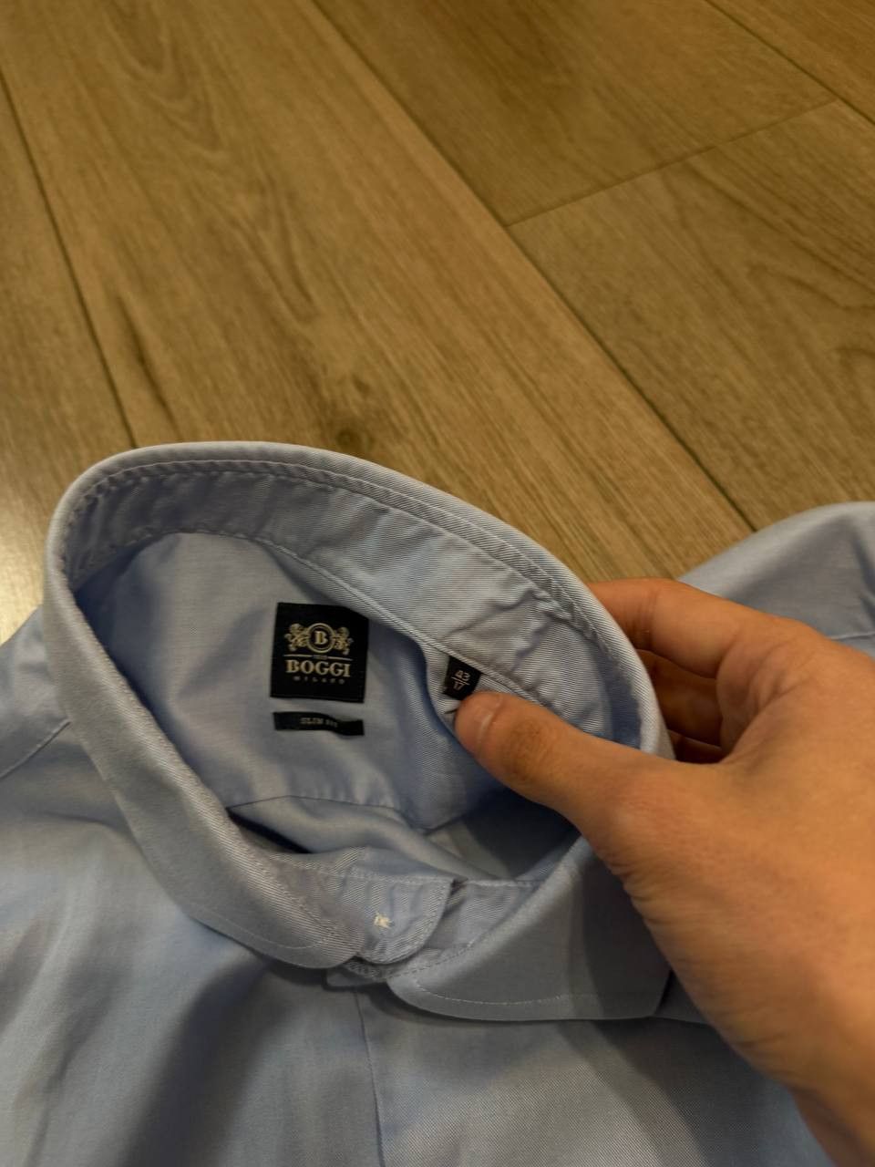 Boggi Luxury Boggi Milano Shirt Mens Size 43/17 Blue Solid Size US L / EU 52-54 / 3 - 4 Thumbnail