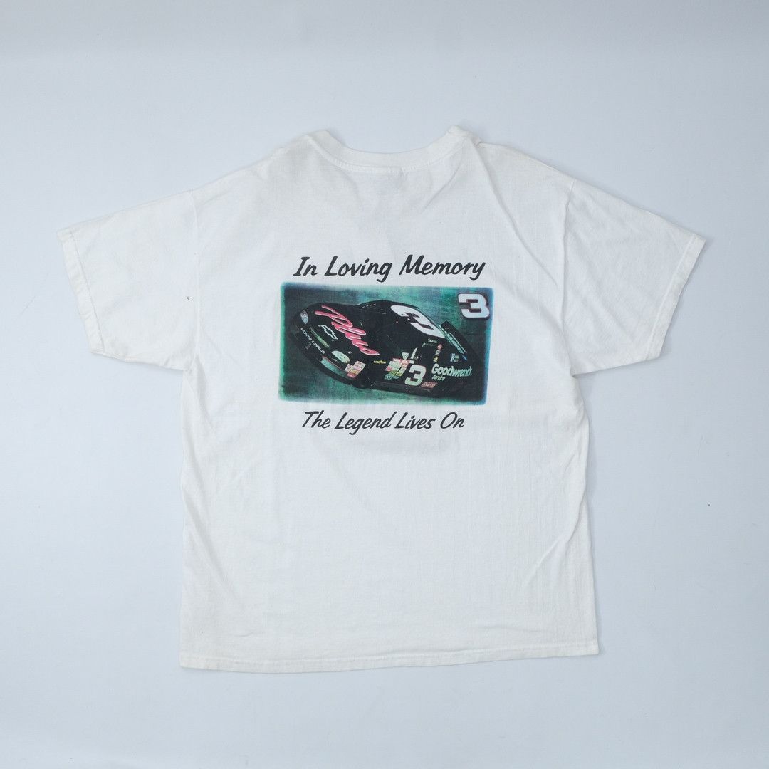 NASCAR 2001 In Loving Memory Dale Earn Hardt 1951 - 2001 White Tee Size US XL / EU 56 / 4 - 3 Thumbnail