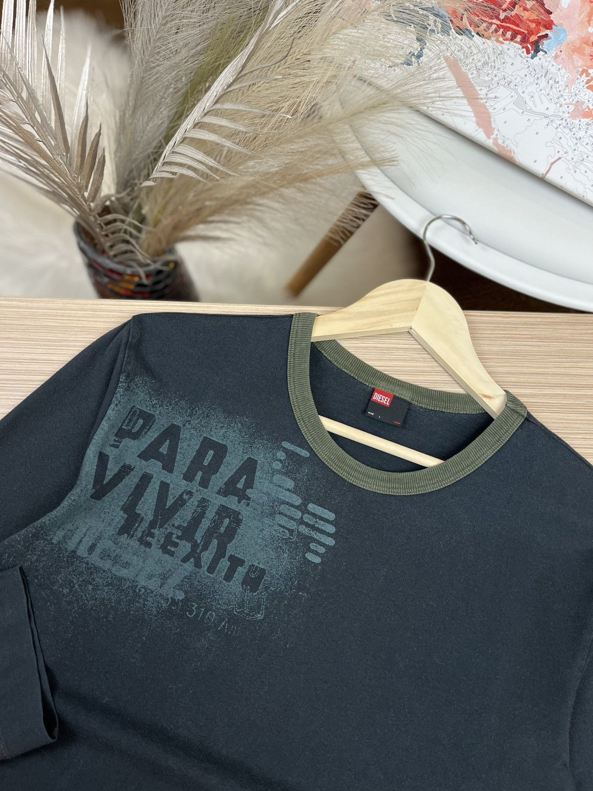 Diesel Vintage Diesel Long Sleeve Japanese Big Logo Faded Japanese Size US L / EU 52-54 / 3 - 3 Thumbnail