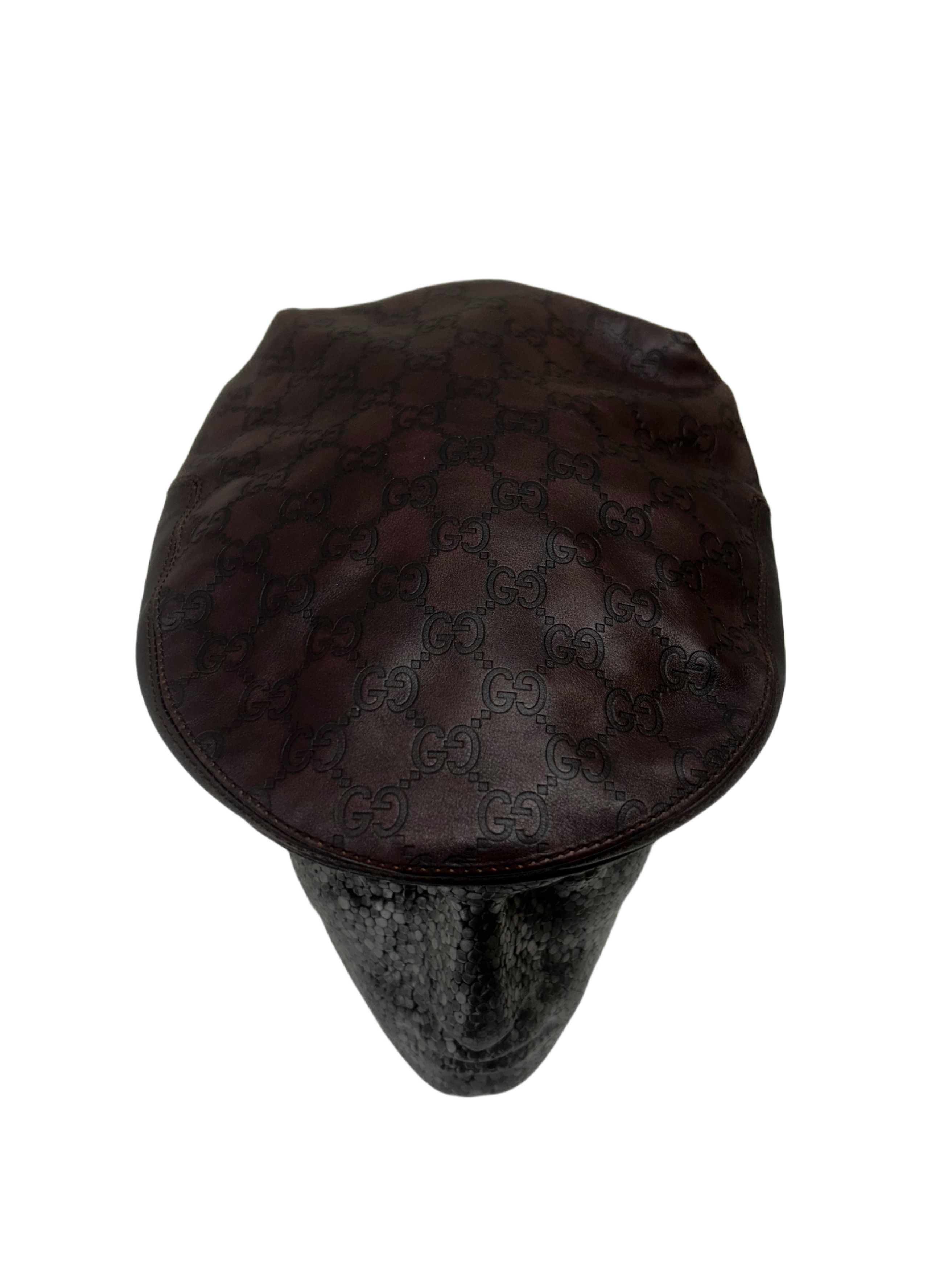 Gucci Gucci Leather GG Embossed Driver Hat Size 30 - 1 Thumbnail