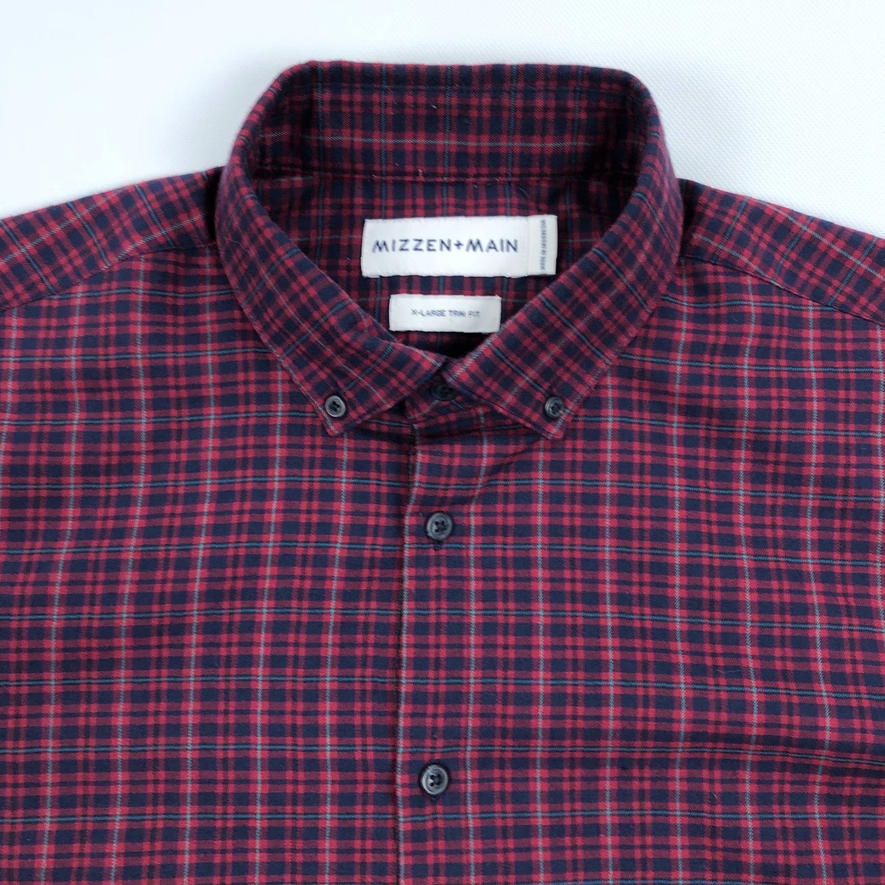 Mizzen+Main Mizzen+Main Shirt Mens XL Trim Button-Down Flannel Plaid Pattern Multicolor Long Sleeve Collar Shirt Size US XL / EU 56 / 4 - 3 Thumbnail