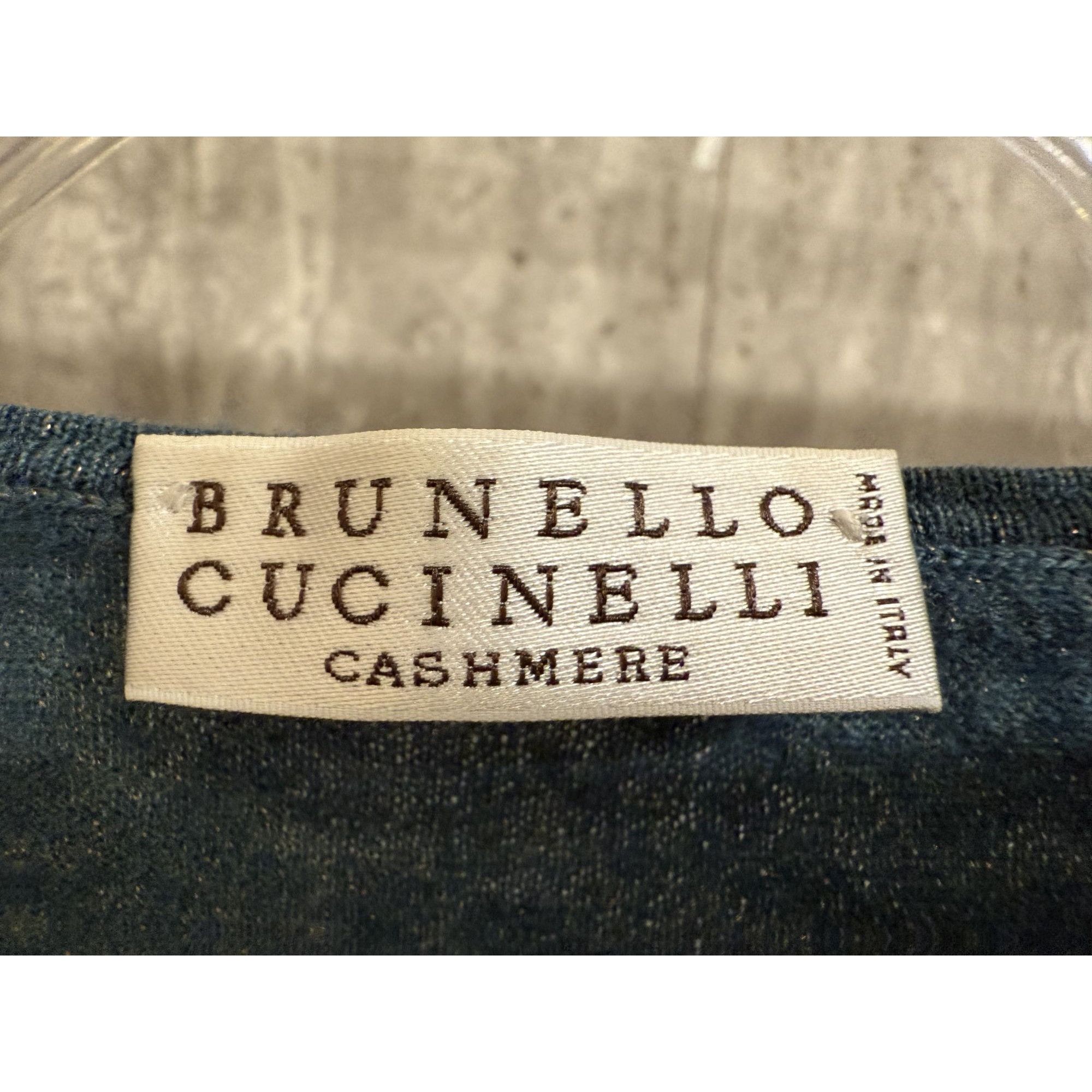 Brunello Cucinelli Brunello Cucinelli Womens Long-Sleeve Cashmere Blend Teal Sw Size S / US 4 / IT 40 - 3 Thumbnail