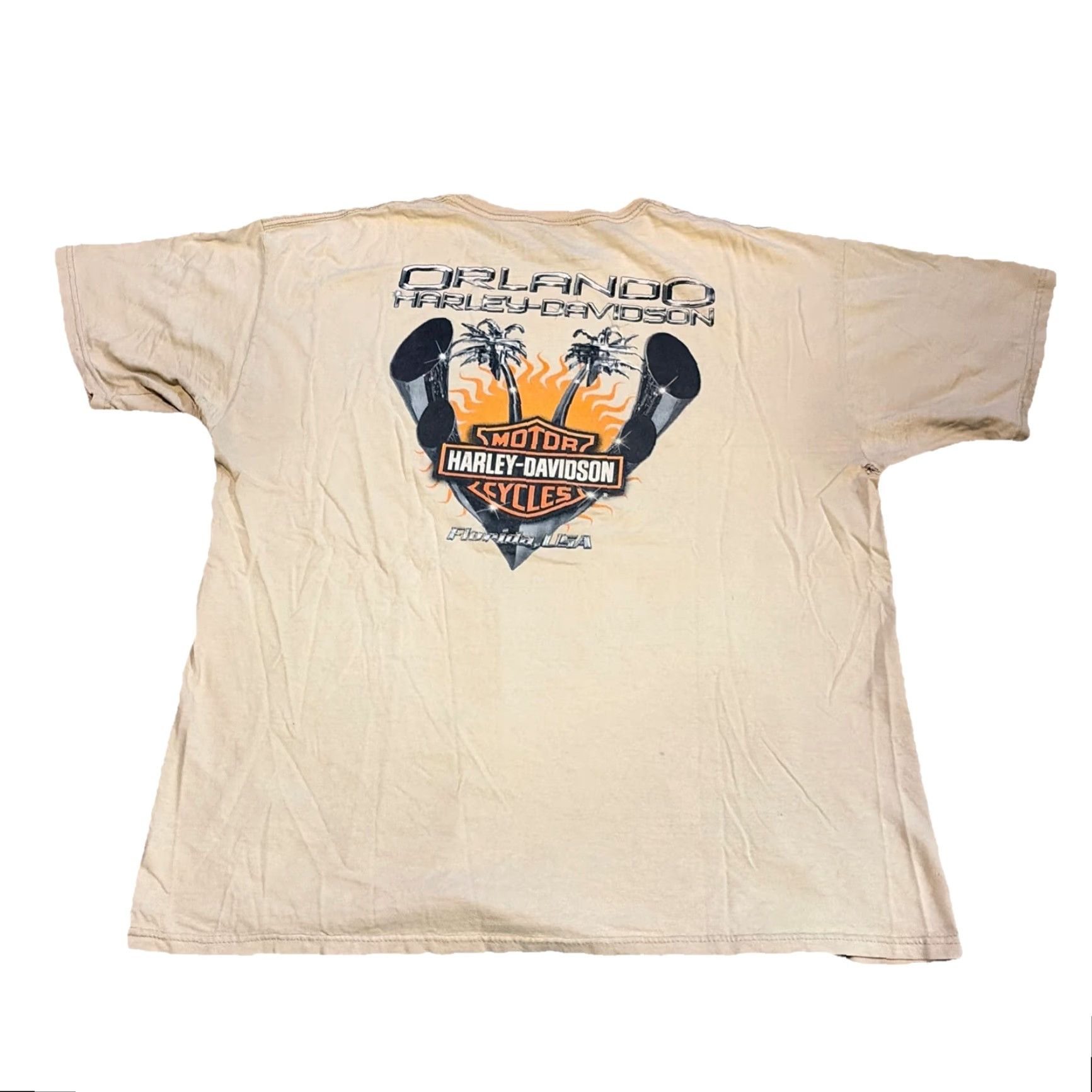 Harley Davidson VINTAGE Harley-Davidson T-Shirt Men XL Beige Florida 2009 Y2K Eagle Motorcycle Orlando Tan/Biege? Size US XL / EU 56 / 4 - 2 Thumbnail