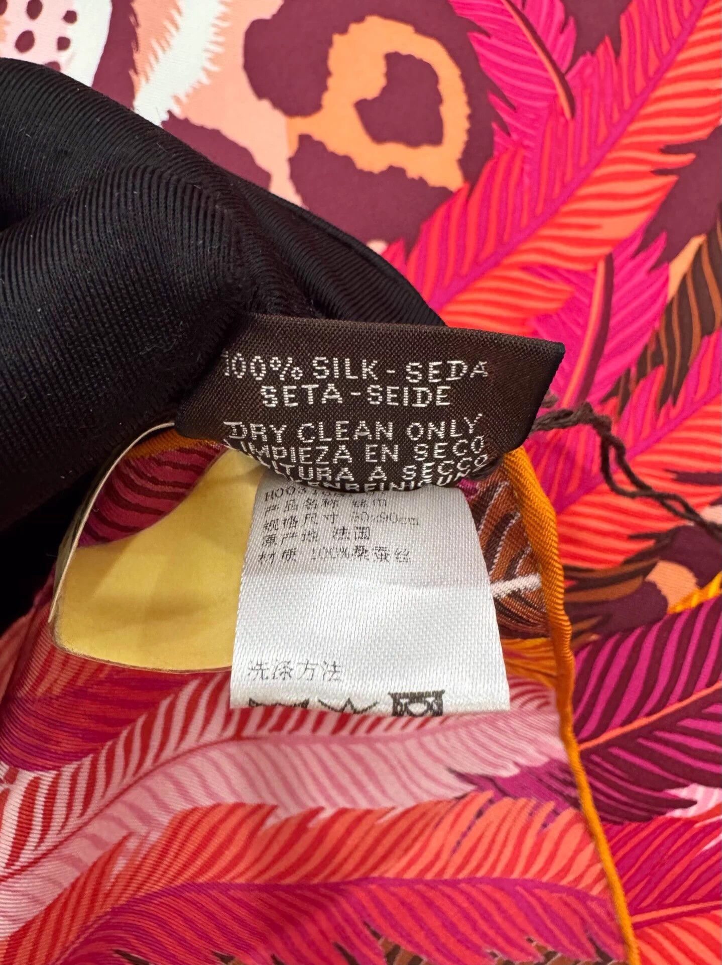 Hermes Hermes Crest Jaguar Pink Silk Scarf Size ONE SIZE - 7 Thumbnail
