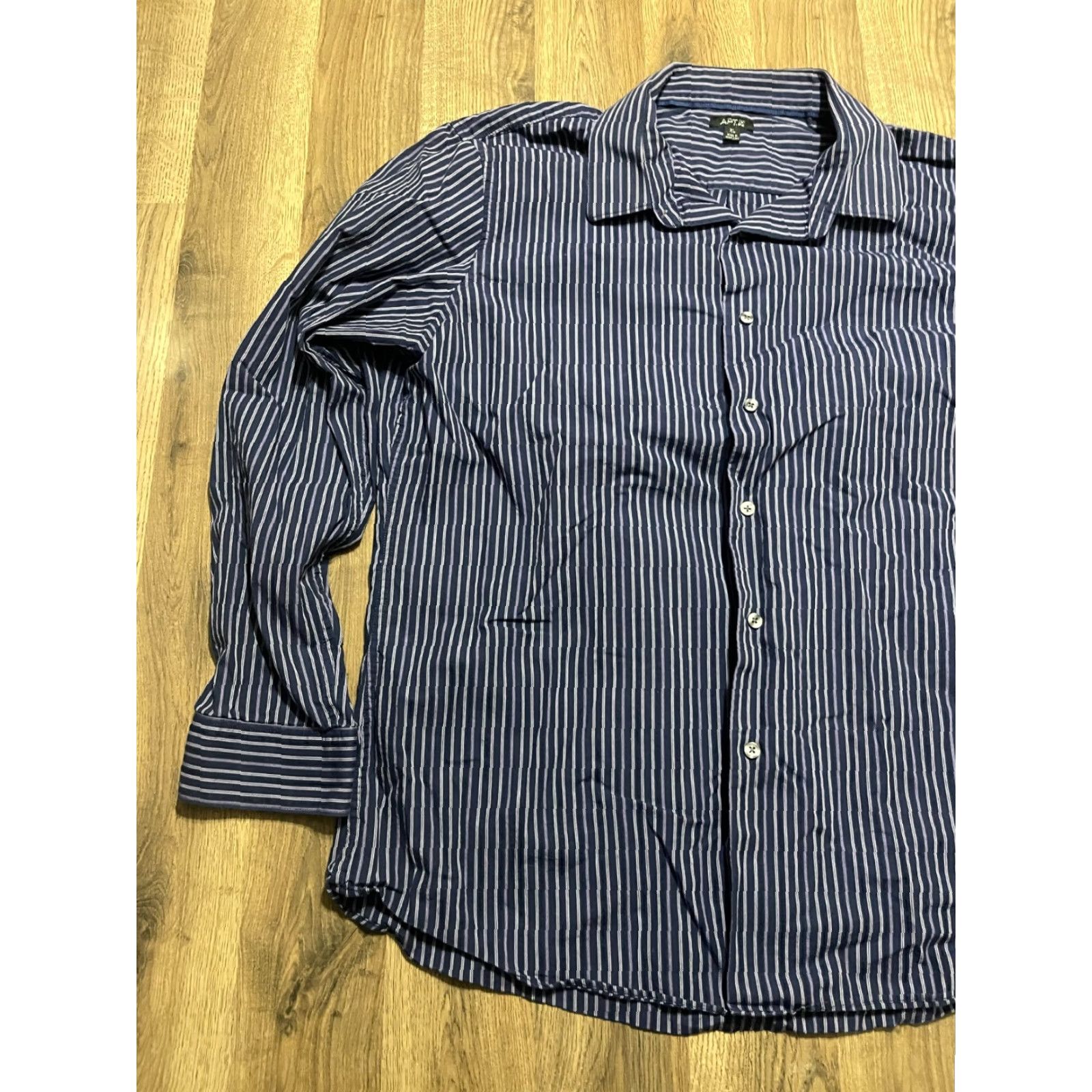 Apt. 9 Apt. 9 Shirt Mens XL Blue Pink Striped Button Up Long Sleeve Size US XL / EU 56 / 4 - 3 Thumbnail