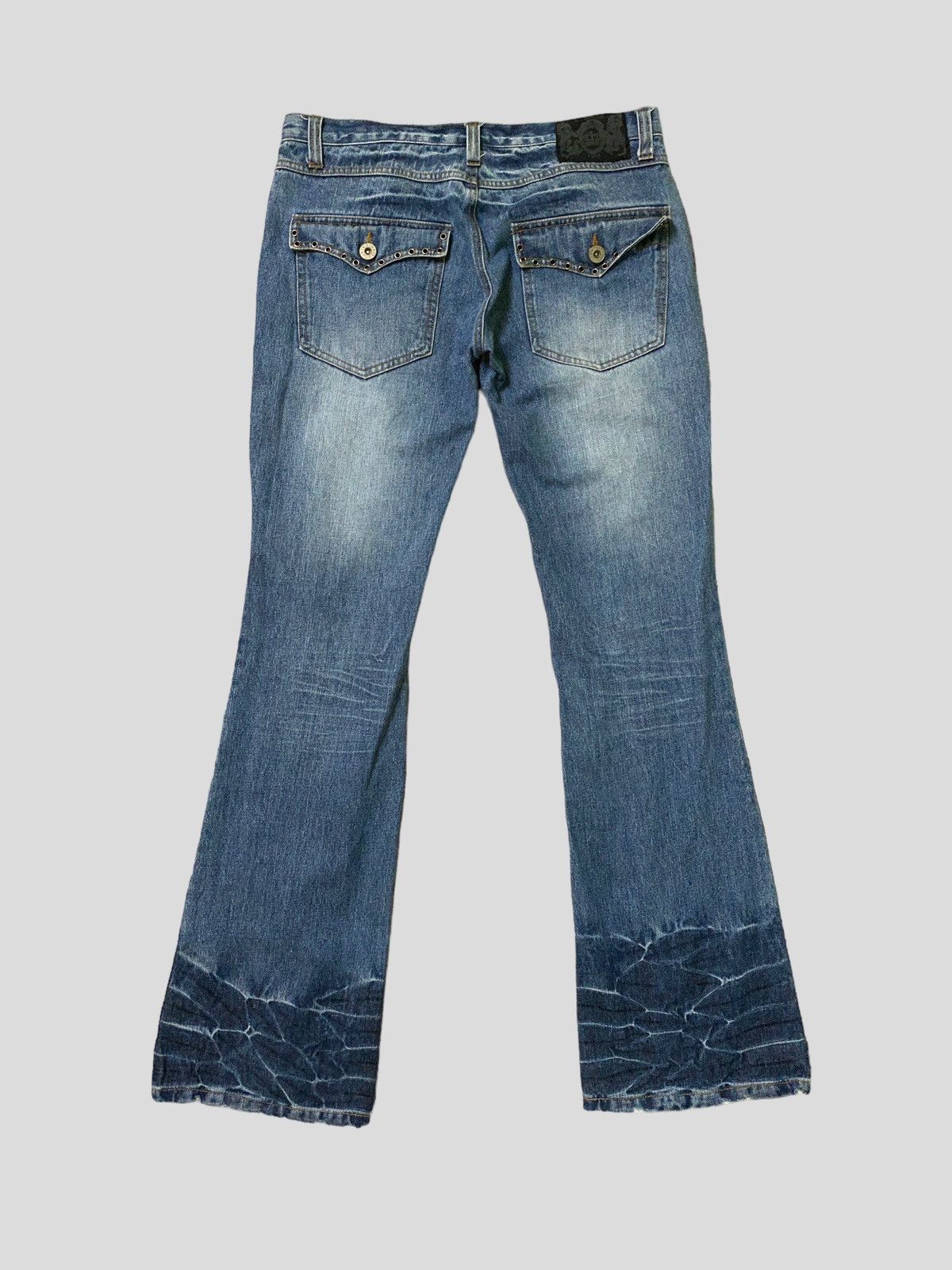 Hysteric Glamour Flare Lowbox Muddy Wash Claw Marks Boot Cut Denim Size US 32 / EU 48 - 2 Thumbnail