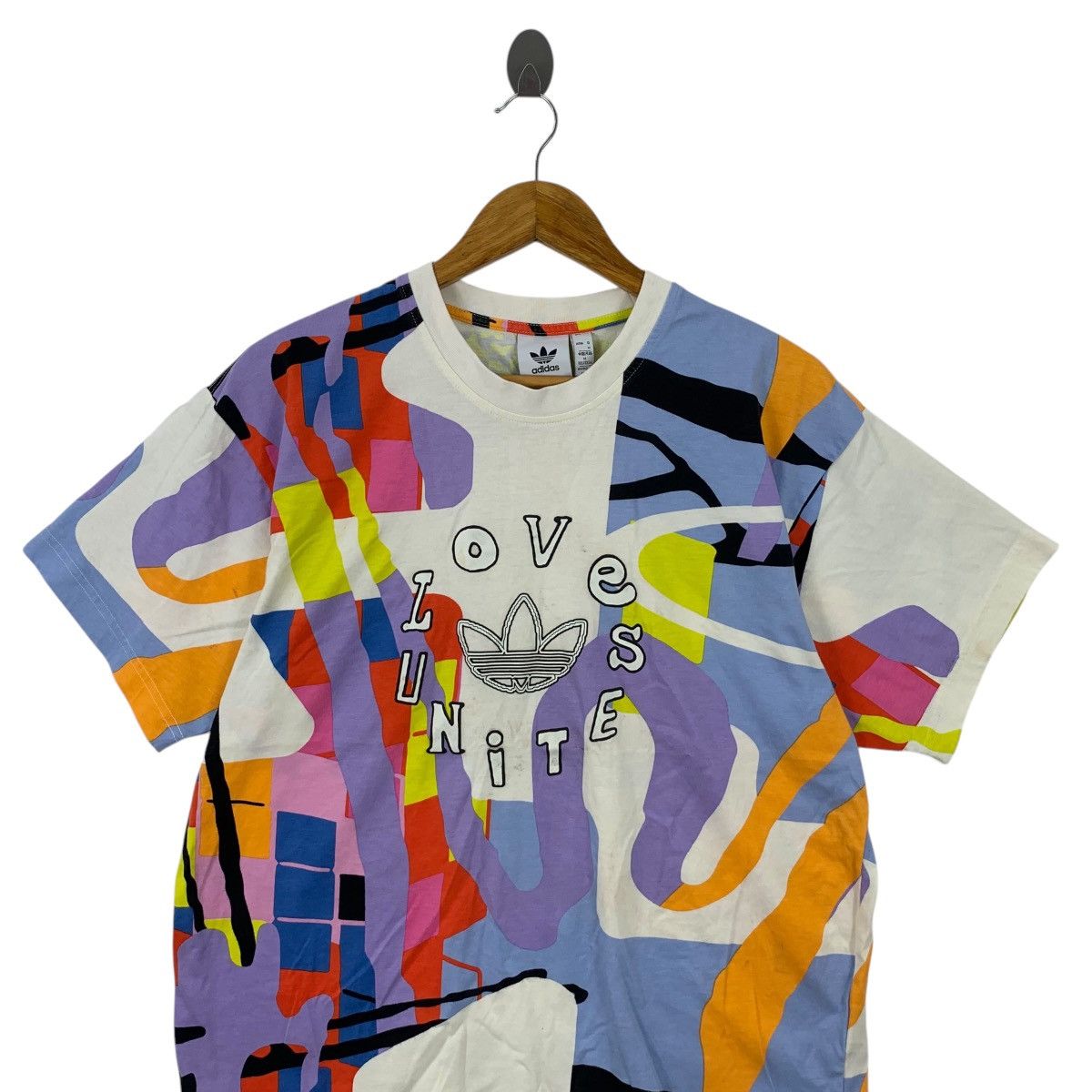 Adidas ADIDAS ORIGINALS Love Unites Multicolor Baggy Tee Shirt Top Size M / US 6-8 / IT 42-44 - 2 Thumbnail