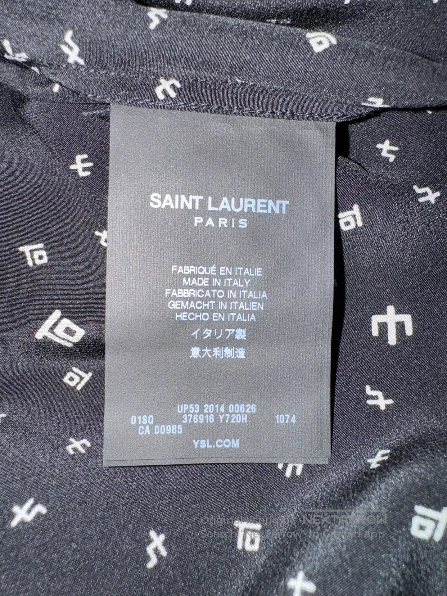 Saint Laurent Paris Saint Laurent Paris Symbol Print Silk Shirt| Size S / US 4 / IT 40 - 6 Thumbnail