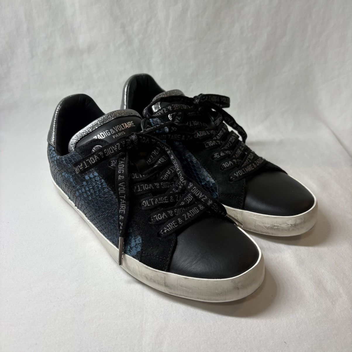 Zadig & Voltaire AUTHENTIC Zadig & Voltaire Blue Snake Sneakers Size US 8 / IT 38 - 1 Thumbnail
