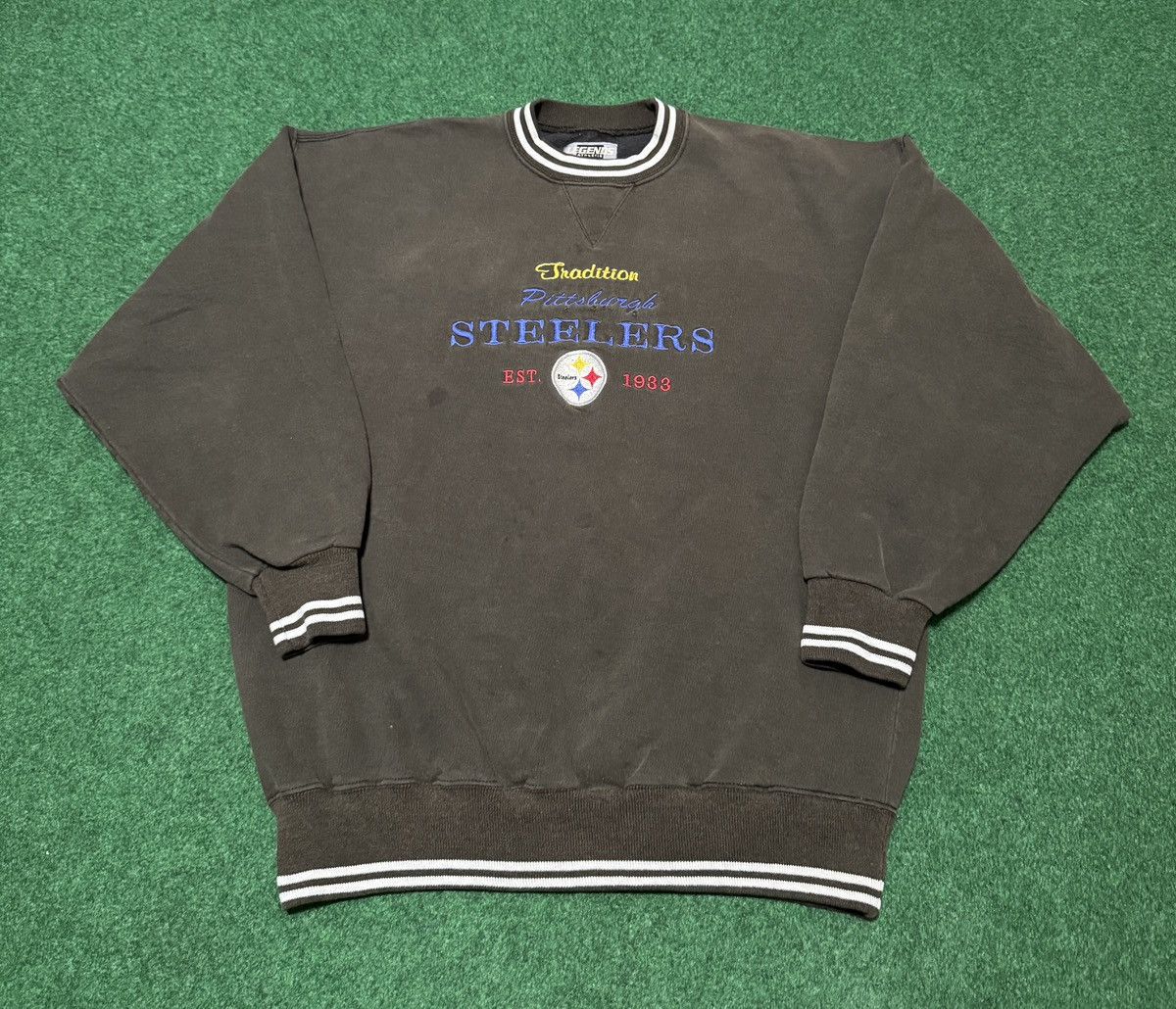 NFL Vintage 90s Pittsburgh Steelers Faded Crewneck Sweatshirt Size US L / EU 52-54 / 3 - 1 Thumbnail