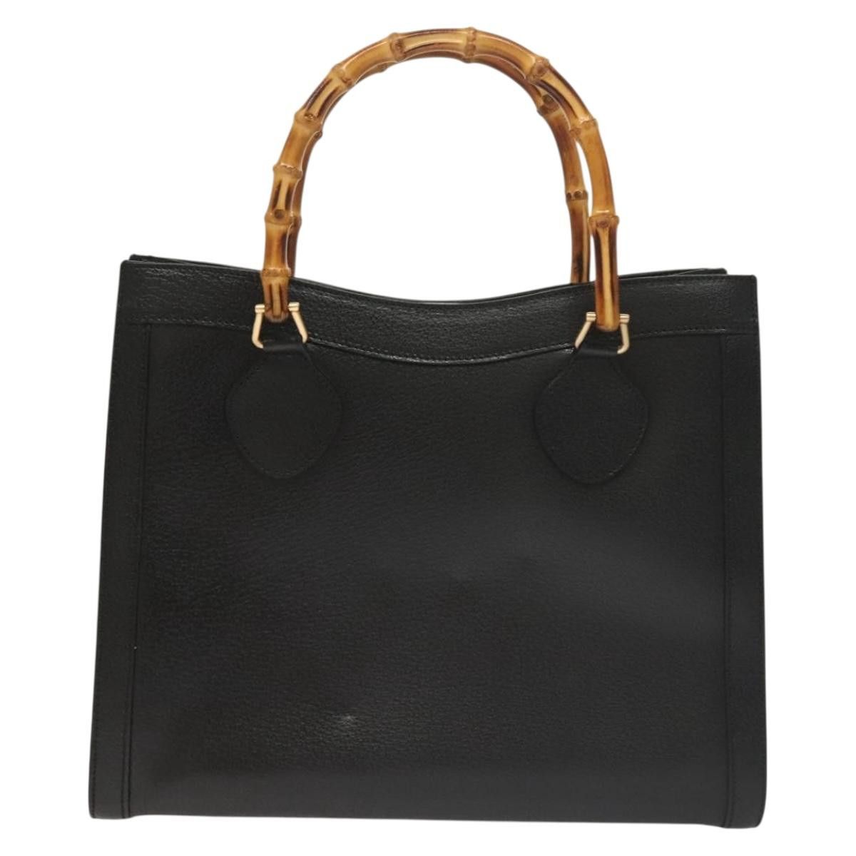 Gucci GUCCI Bamboo Hand Bag Leather Black Gold 002 002 Size ONE SIZE - 2 Thumbnail