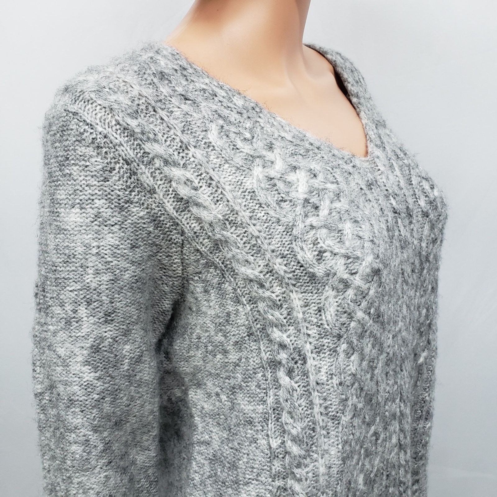 Other Max Studio Sweater Dress Cable Knit Long Sleeve V-Neck S Size S / US 4 / IT 40 - 8 Thumbnail